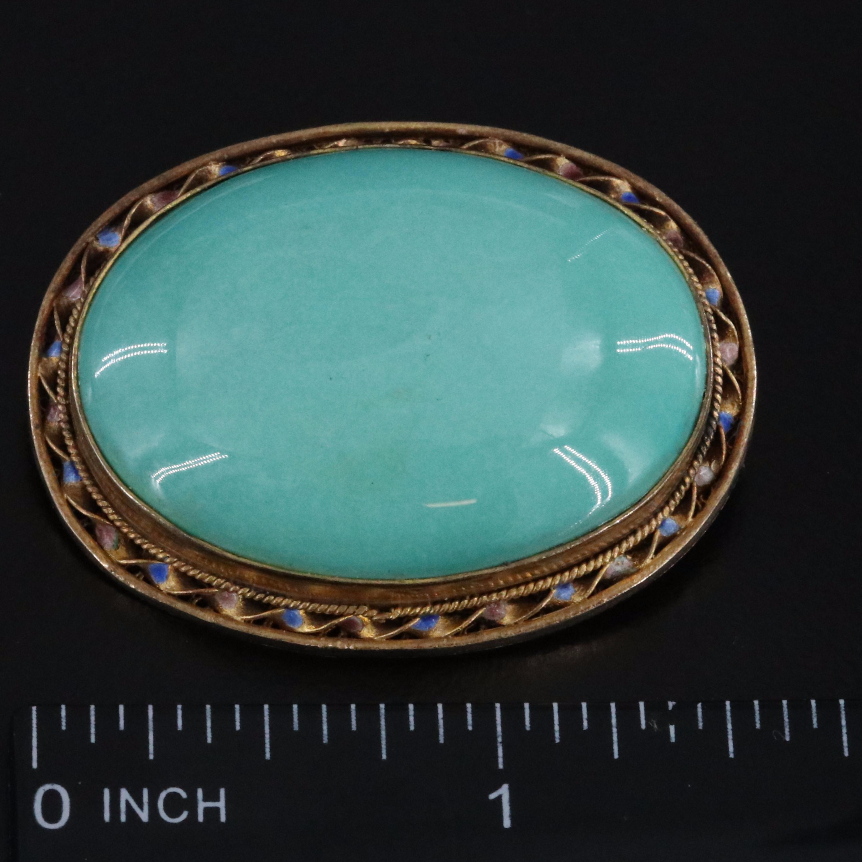 Chinese Export Pin, Sterling, and Turquoise Featured in Jewelry Collection