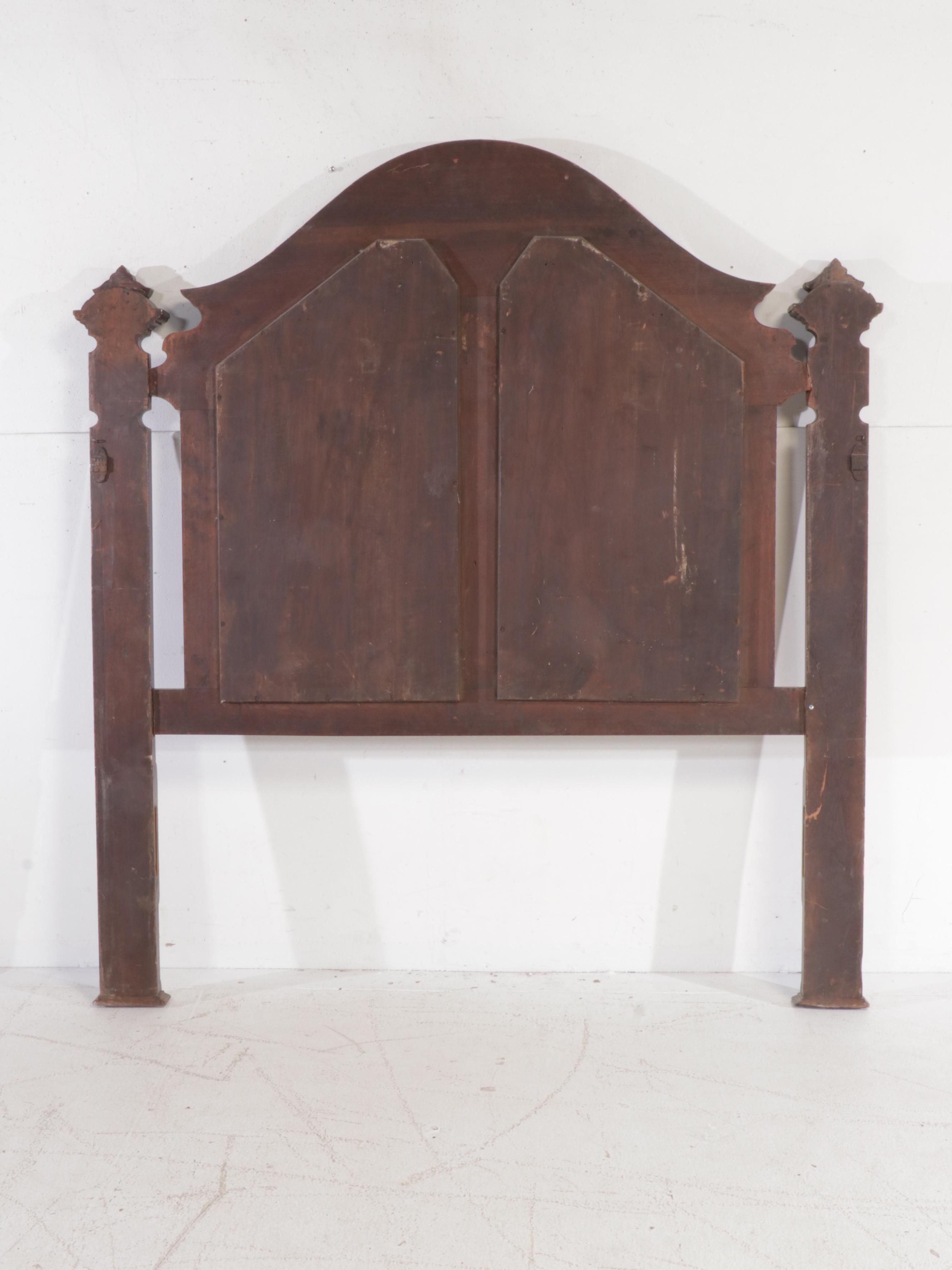 Rococo Revival Walnut Queen Size Headboard, Late 19th/Early 20th Century