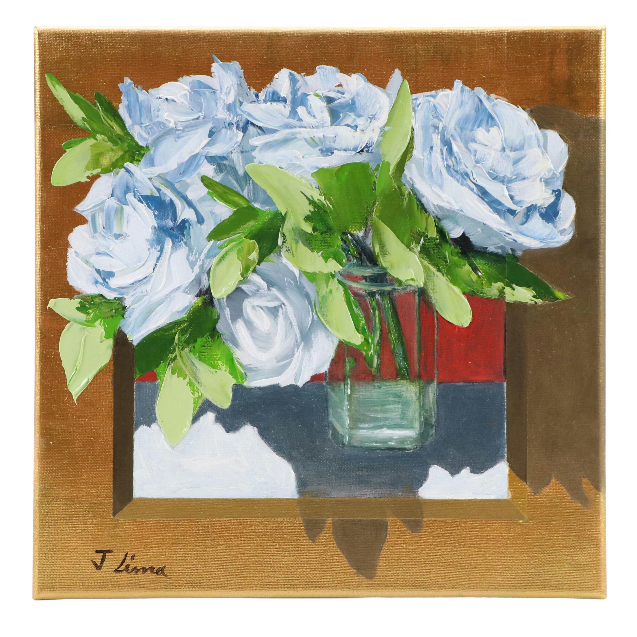 José M. Lima Floral Still Life Oil Painting, 2025