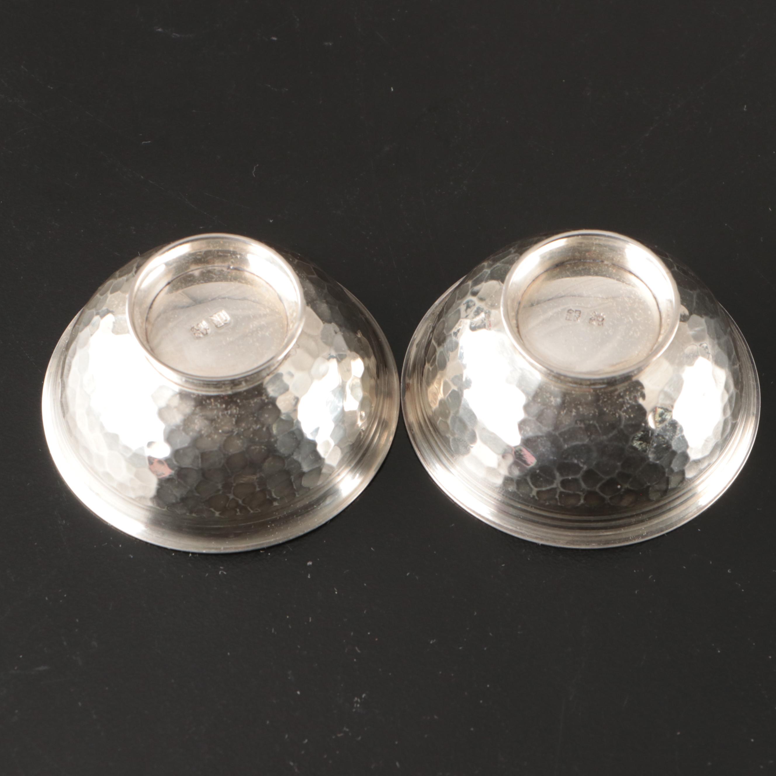 Japanese Matsuya Sterling Silver Salt Cellars, 20th Century