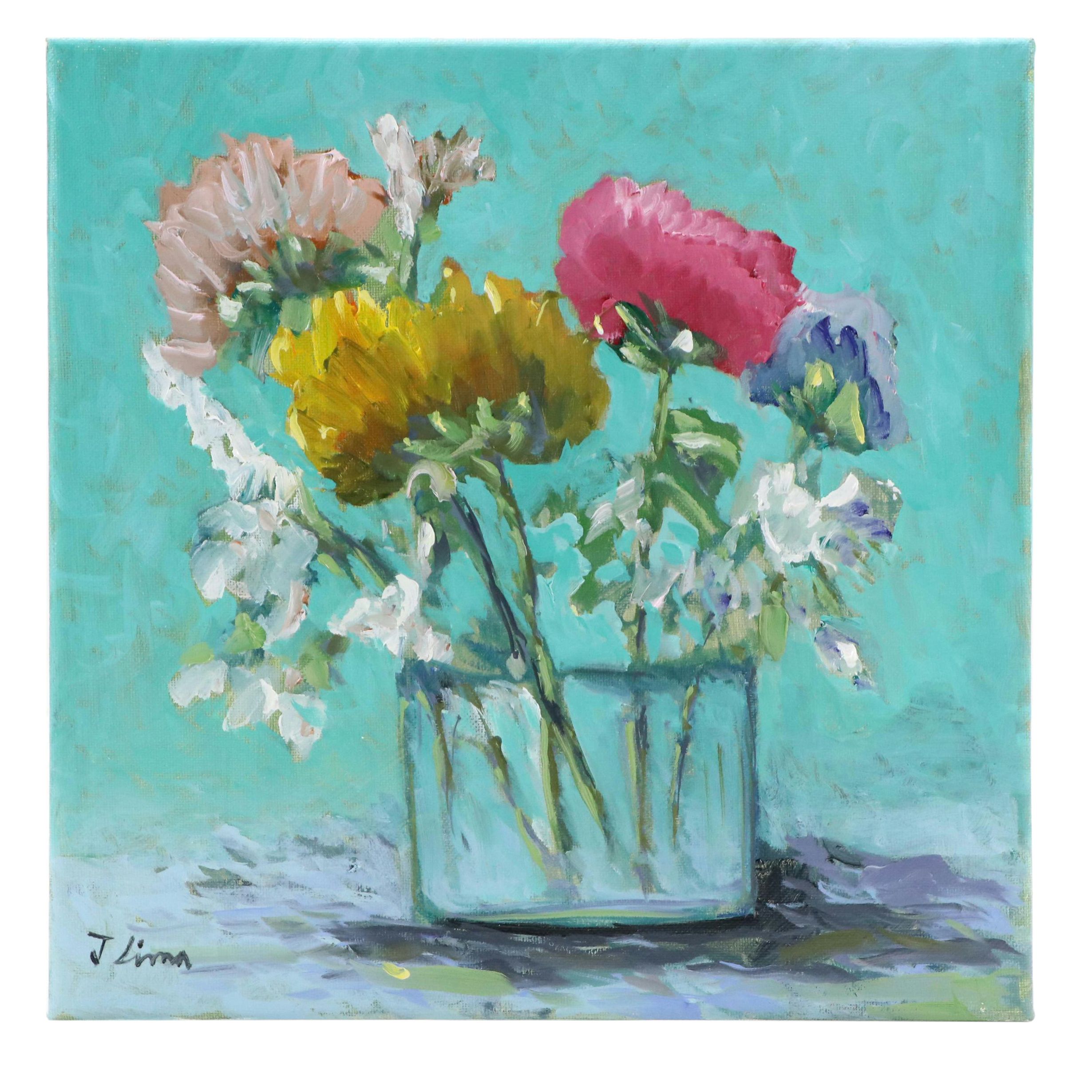 José M. Lima Floral Still Life Oil Painting, 2025