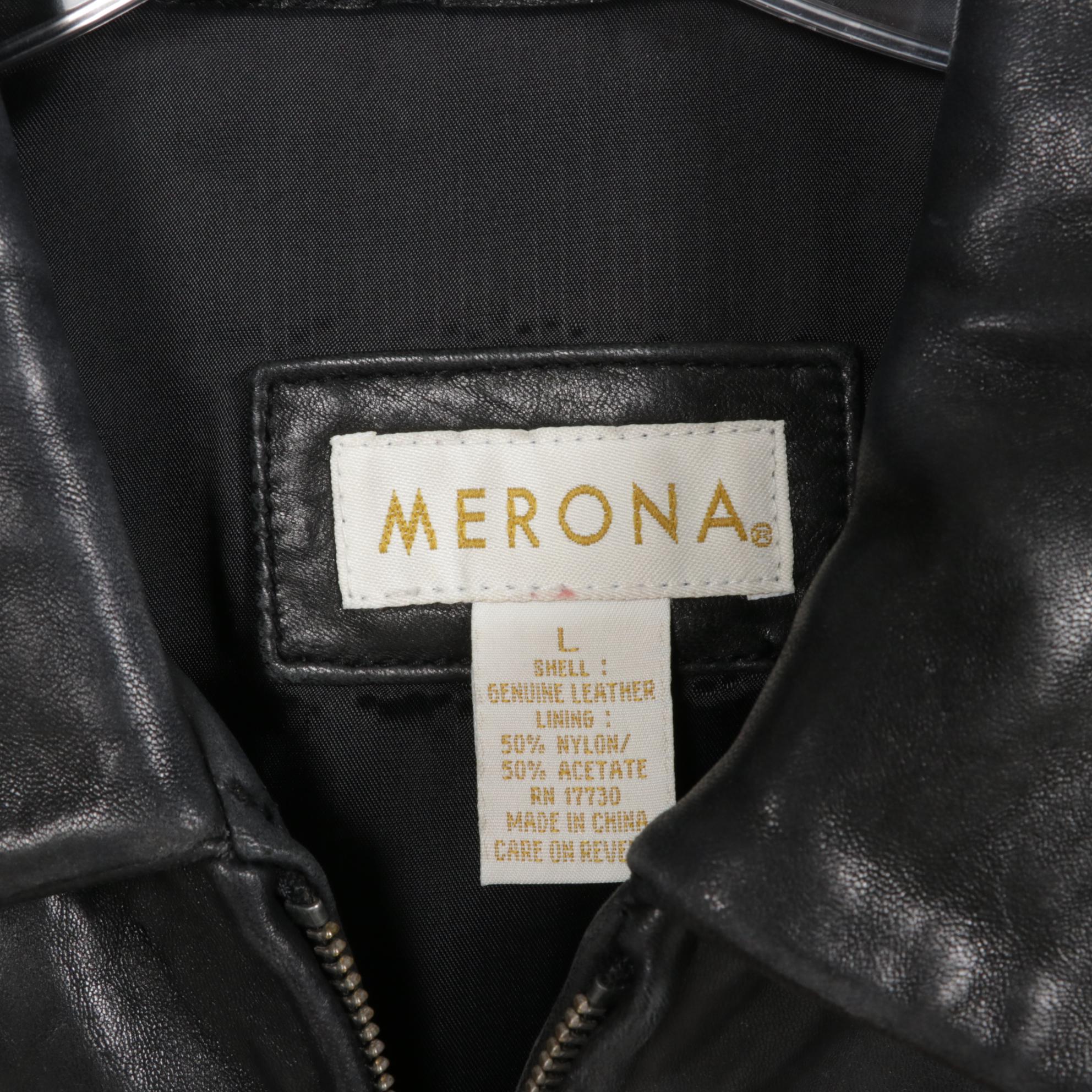 Merona and Reed Pair of Black and Red Leather Zip Blazers