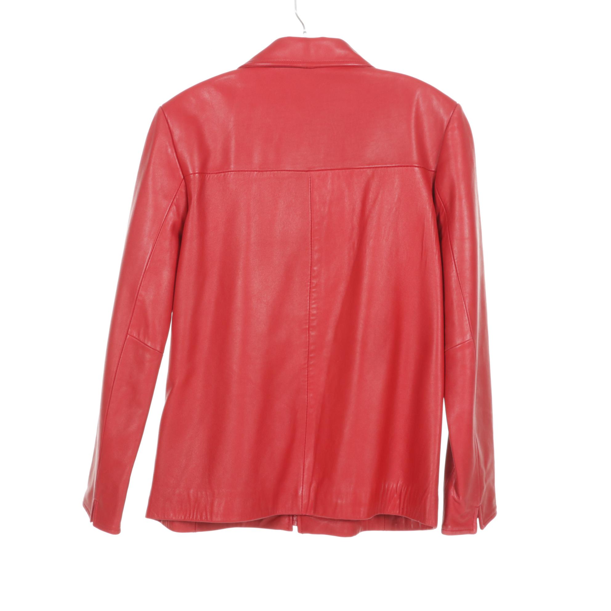 Merona and Reed Pair of Black and Red Leather Zip Blazers