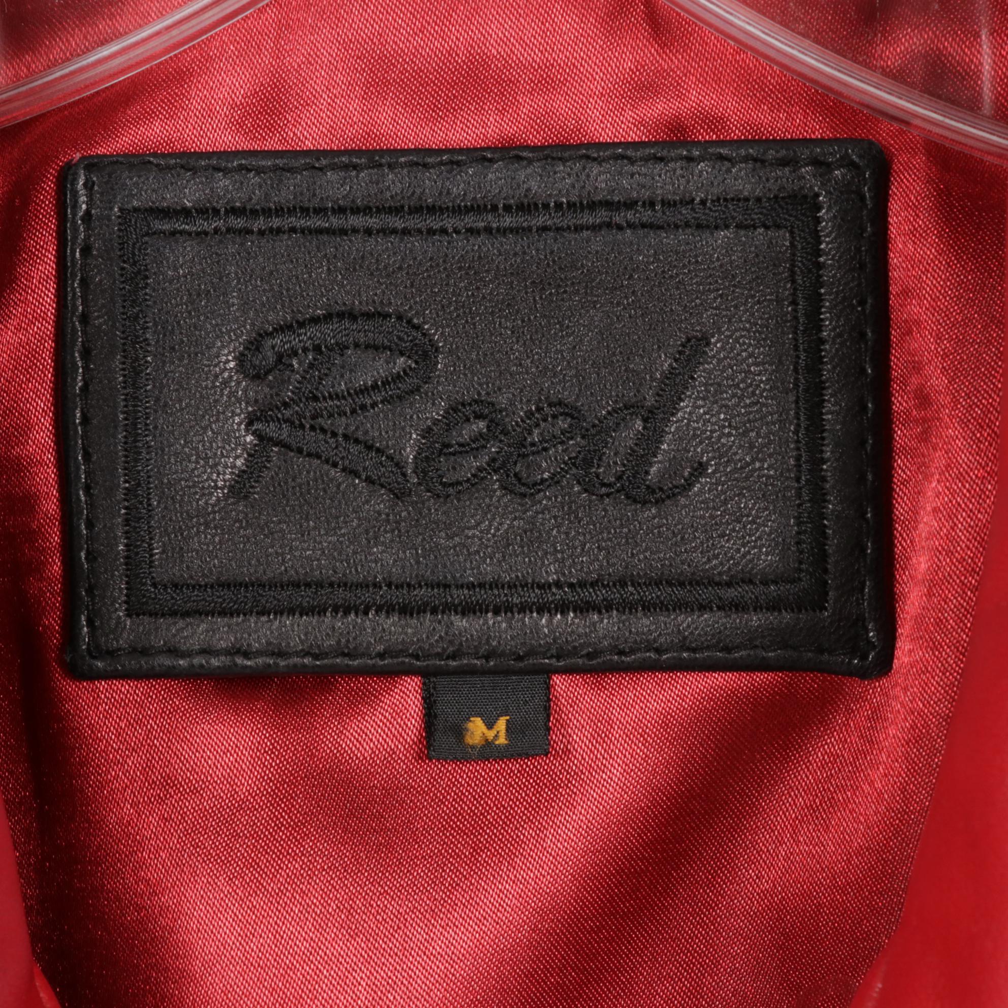 Merona and Reed Pair of Black and Red Leather Zip Blazers