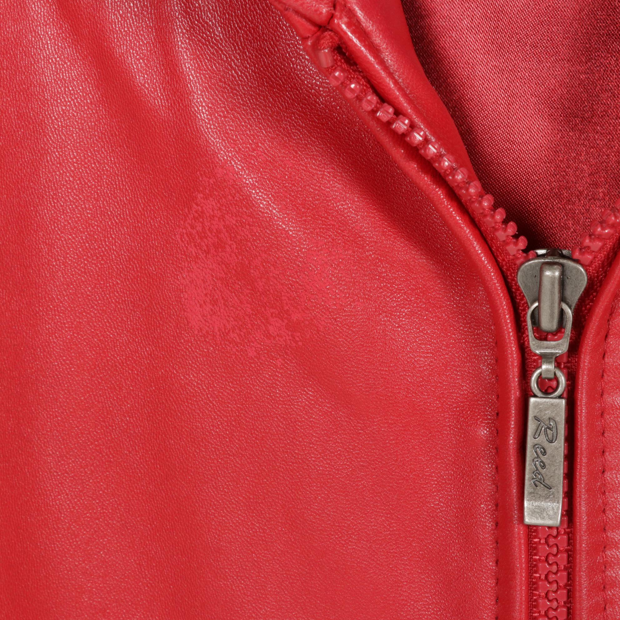 Merona and Reed Pair of Black and Red Leather Zip Blazers