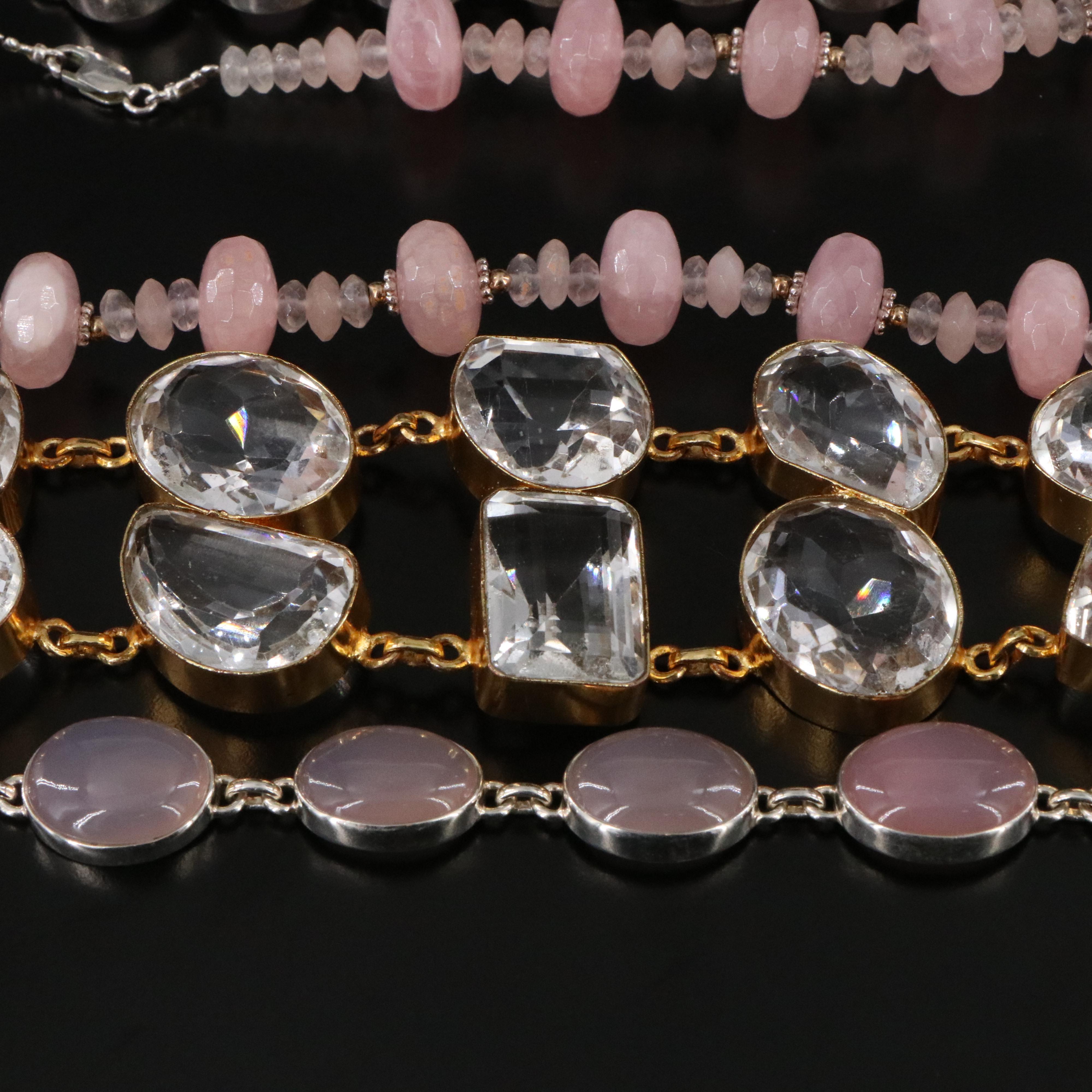 Rose Quartz and Rock Crystal Jewelry Collection