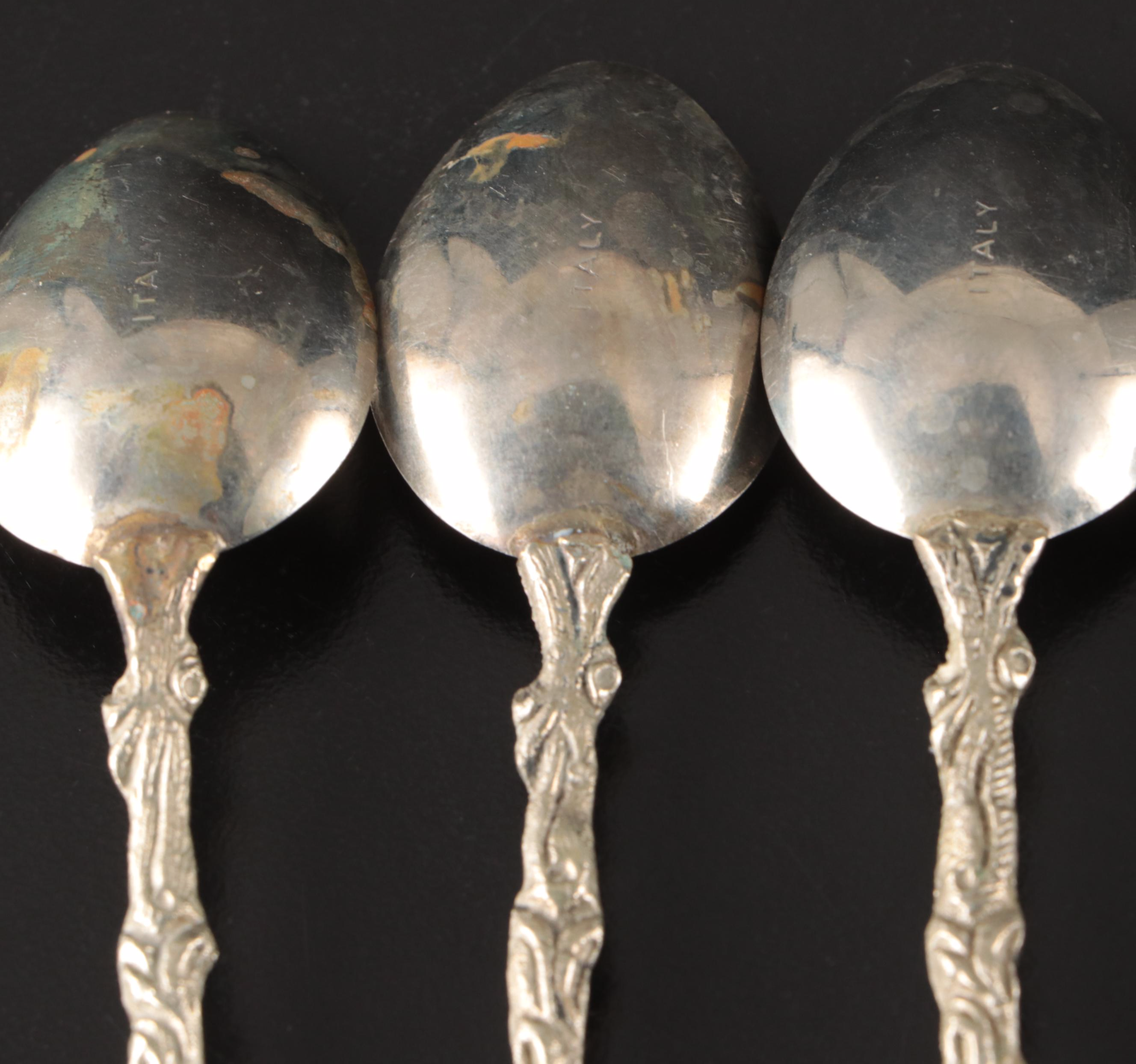 Italian City Symbols and Other Demitasse Spoons, Mid to Late 20th Century