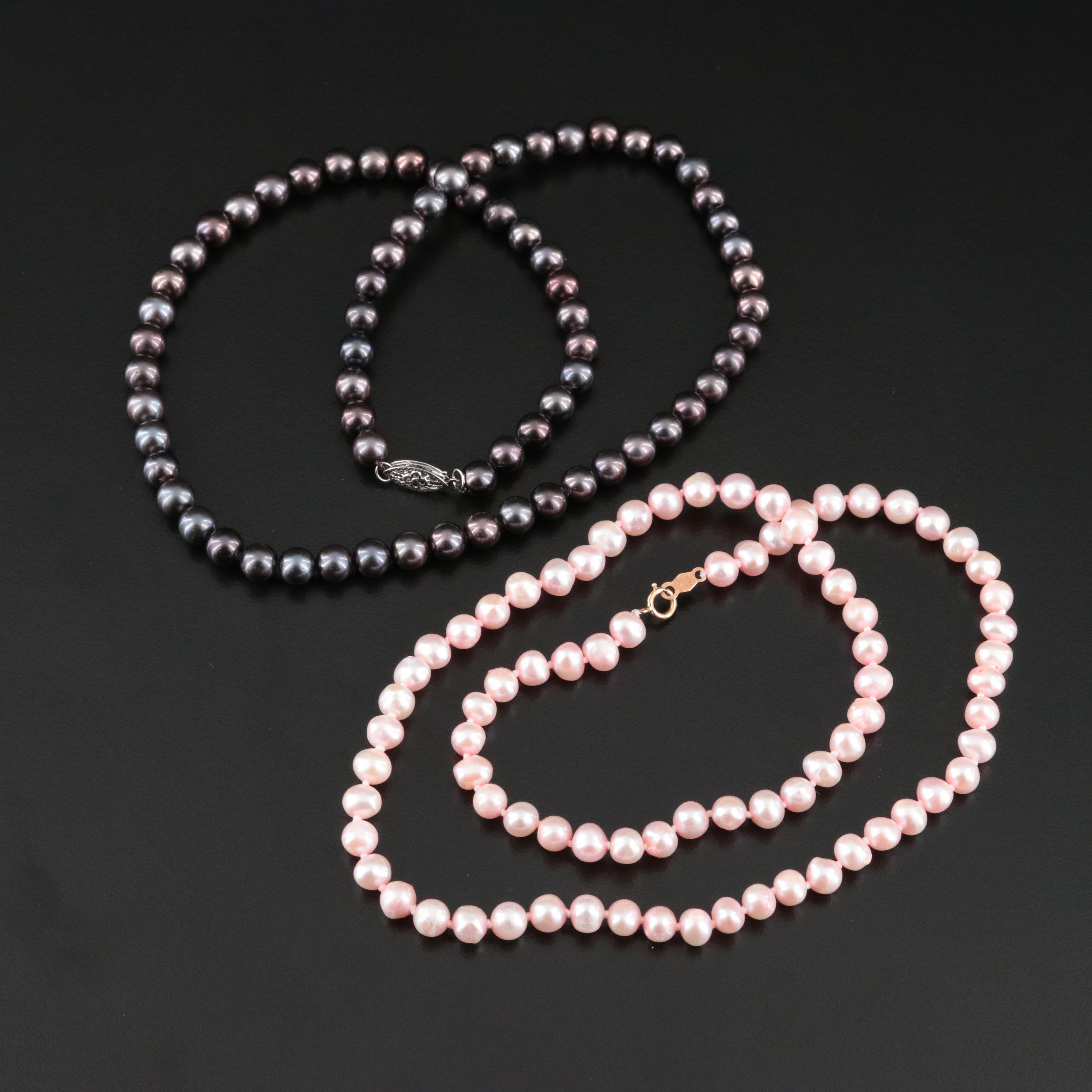 Pearl Necklaces with 10K Clasps