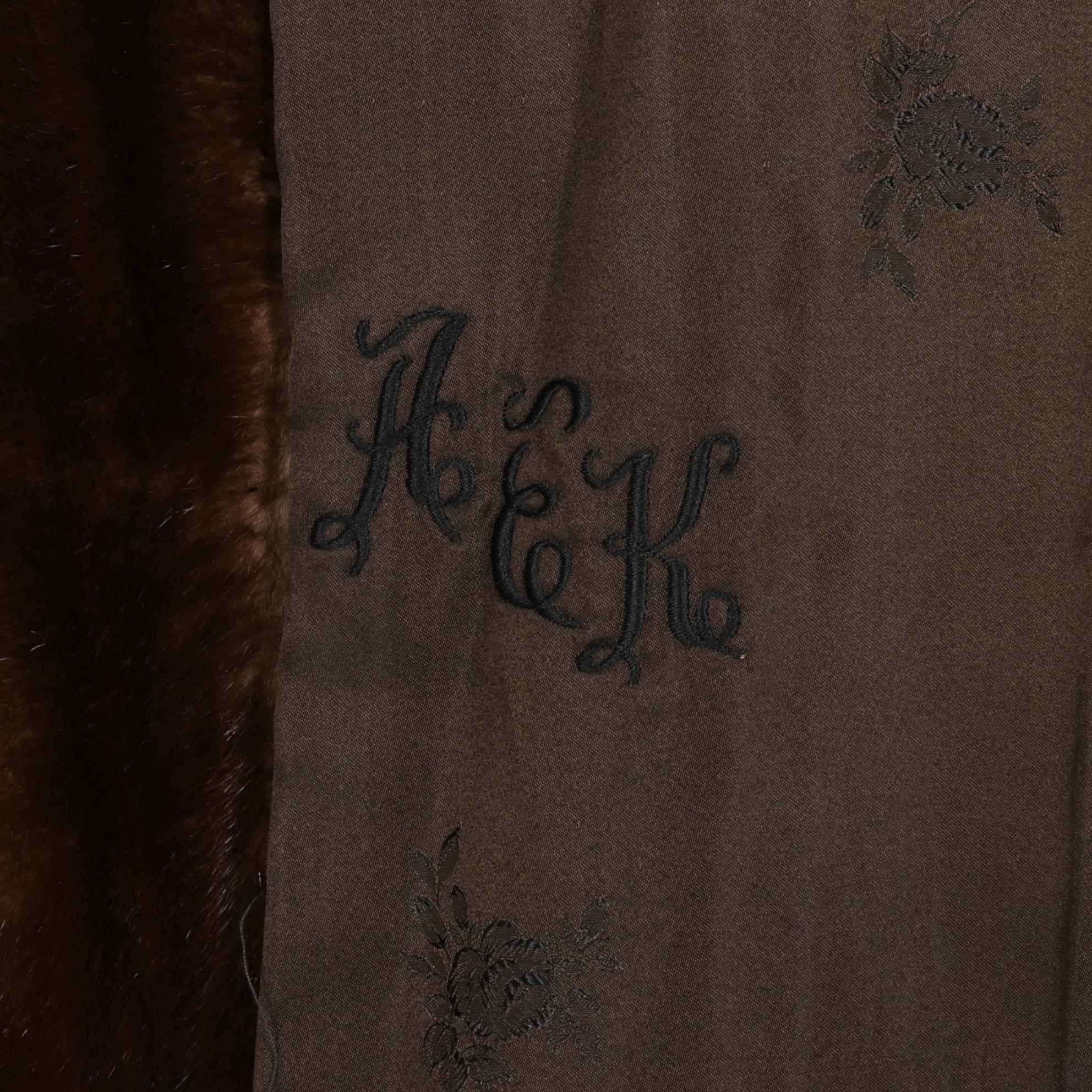 Ranch Mink Fur Stroller with Rolled Collar and Horizontal Pelt Sleeves