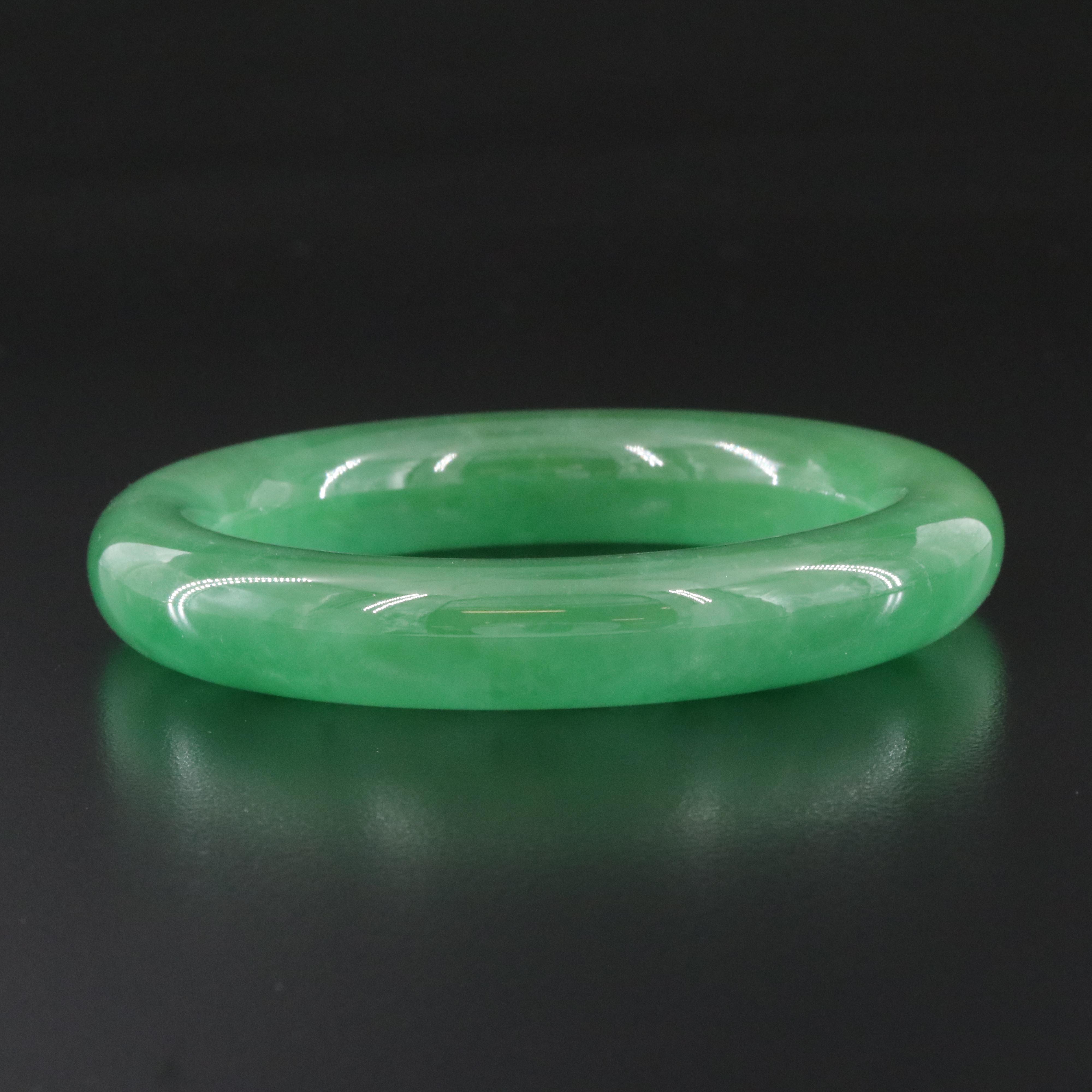 Jadeite Hololith Bangle Bracelet