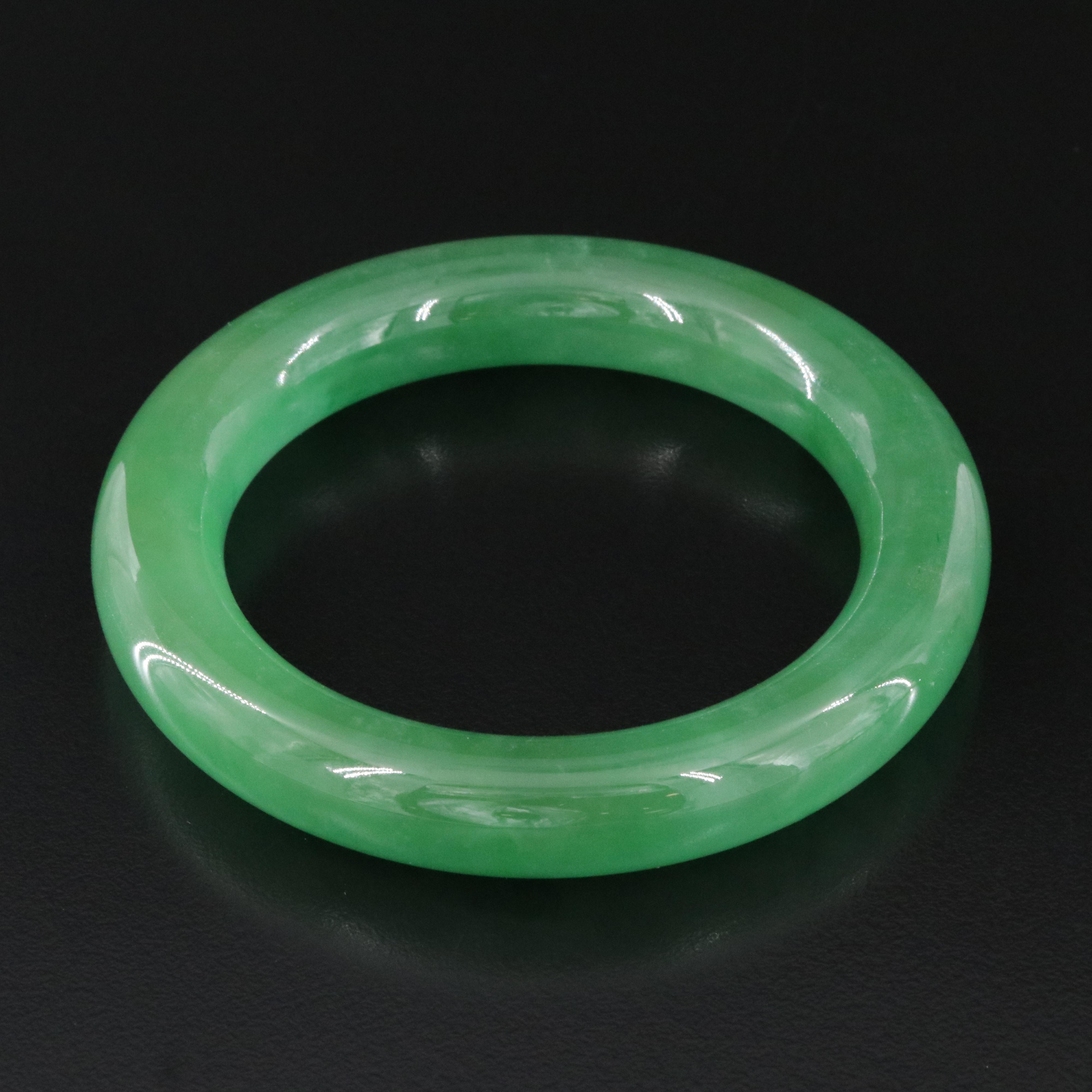 Jadeite Hololith Bangle Bracelet