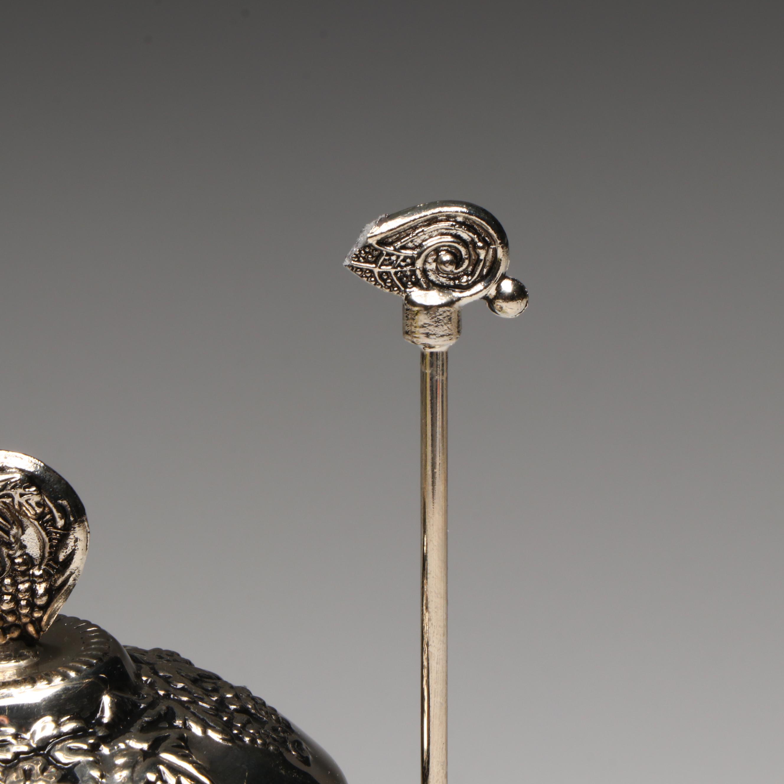 Victorian Aesthetic Movement Style Uranium Glass Pickle Castor with Tongs