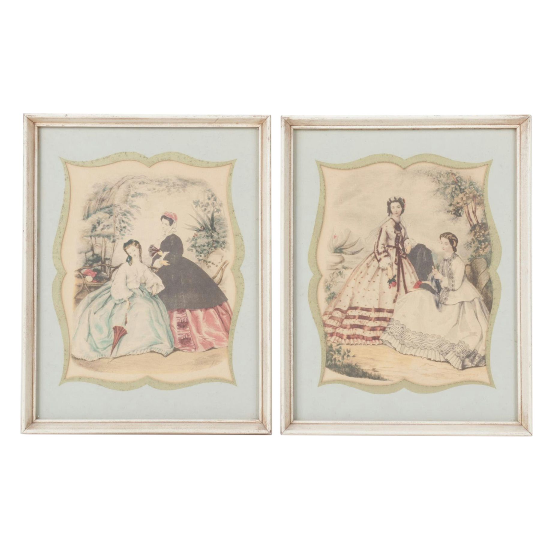 La Mode Illustrée Offset Lithograph French Portraits of Victorian Fashions