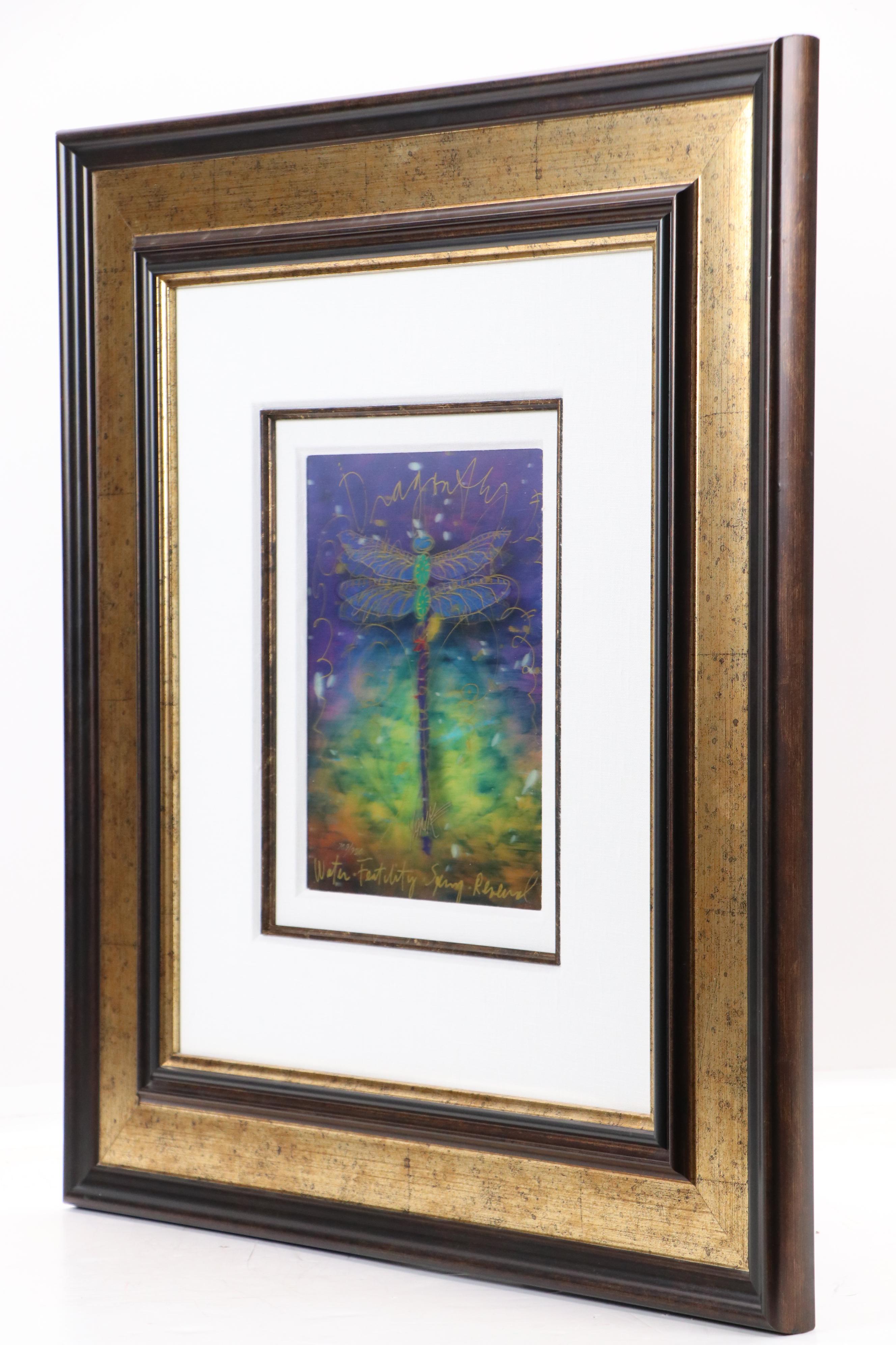 Tim Yanke Lenticular Print of Dragonfly "Violet Fertility"