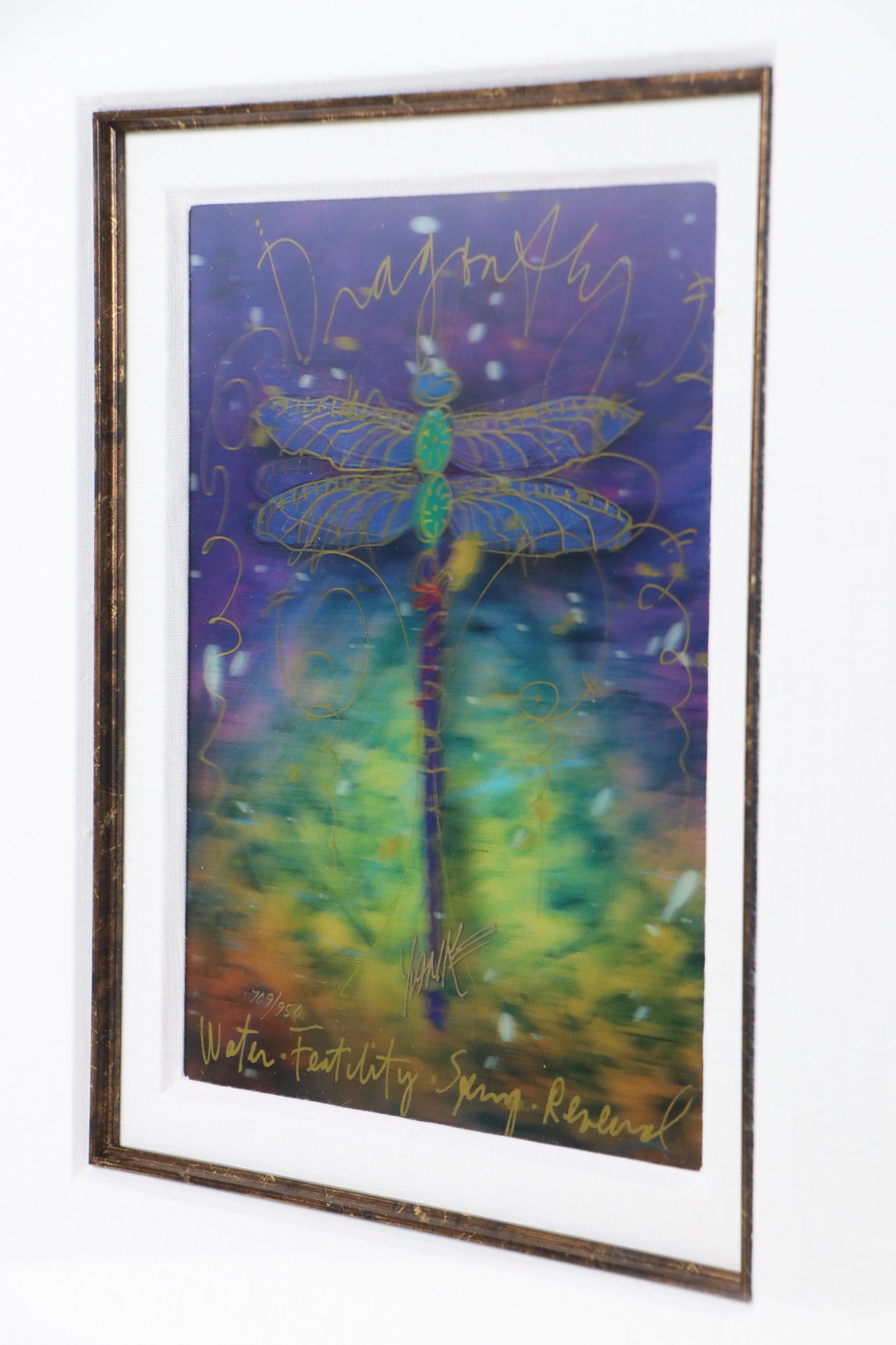 Tim Yanke Lenticular Print of Dragonfly "Violet Fertility"