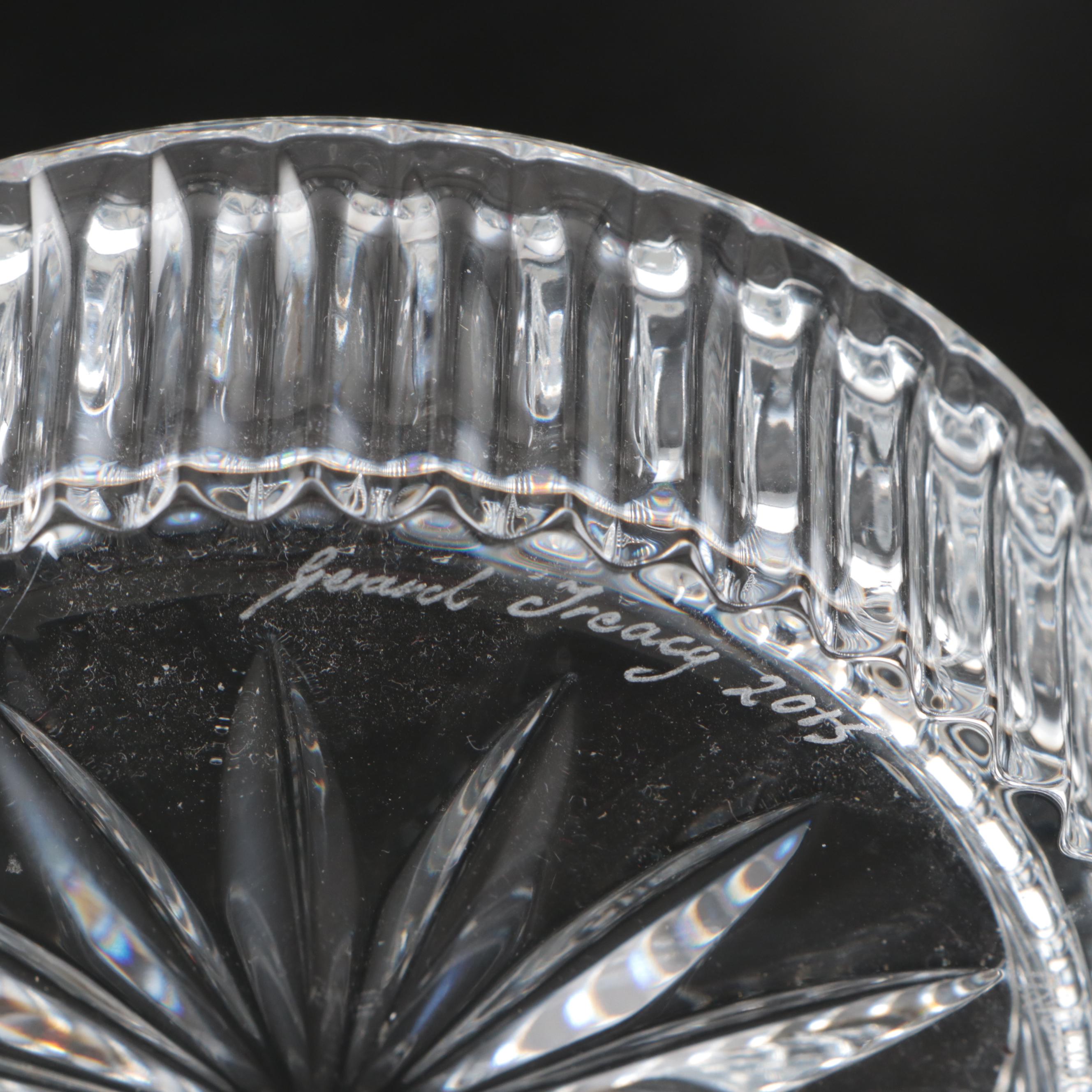 Waterford "Ashbourne" Cut Crystal Biscuit Barrel with Other Crystal Tableware