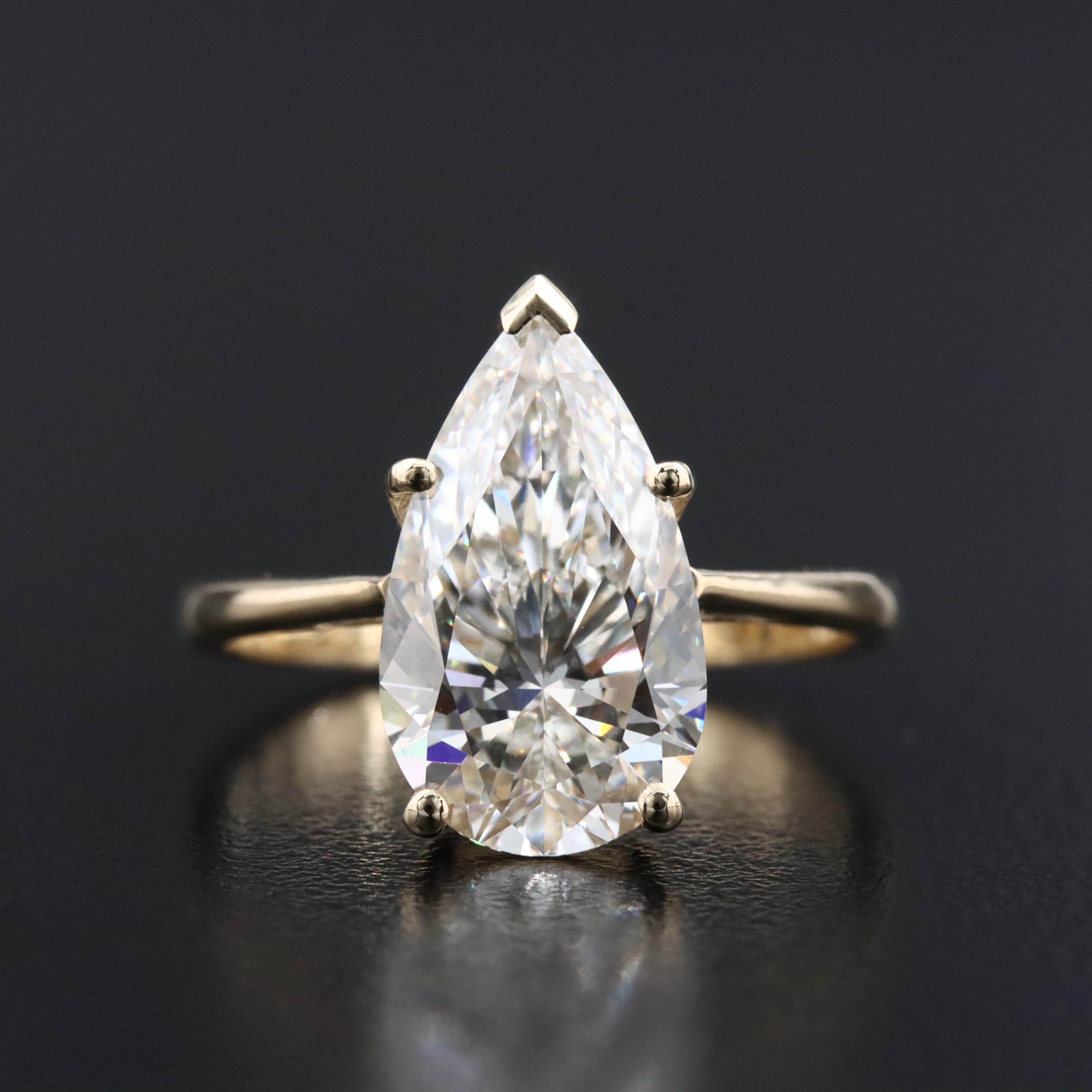 14K 4.17 CT Lab Grown Diamond Solitaire Ring with IGI Report