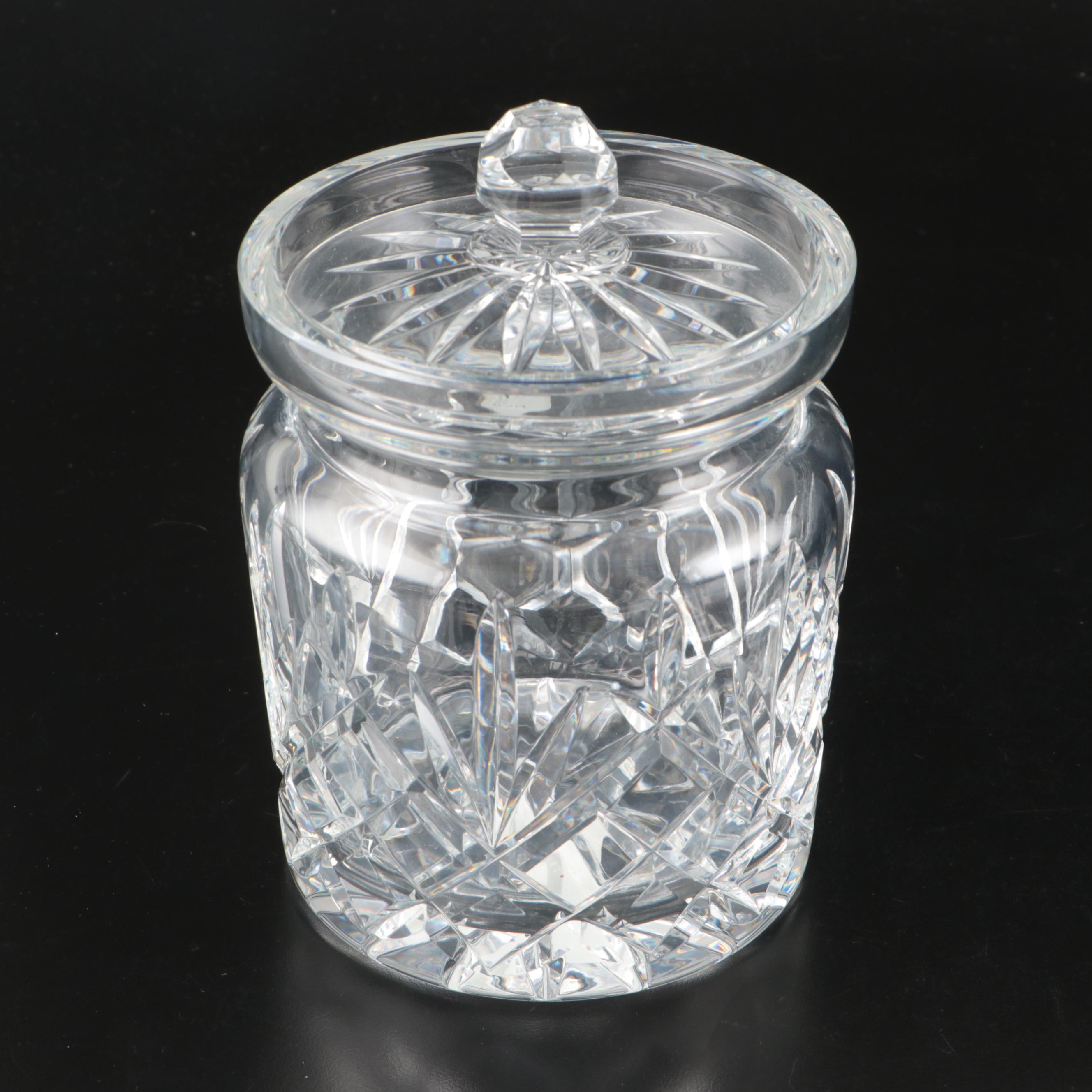 Waterford "Ashbourne" Cut Crystal Biscuit Barrel with Other Crystal Tableware