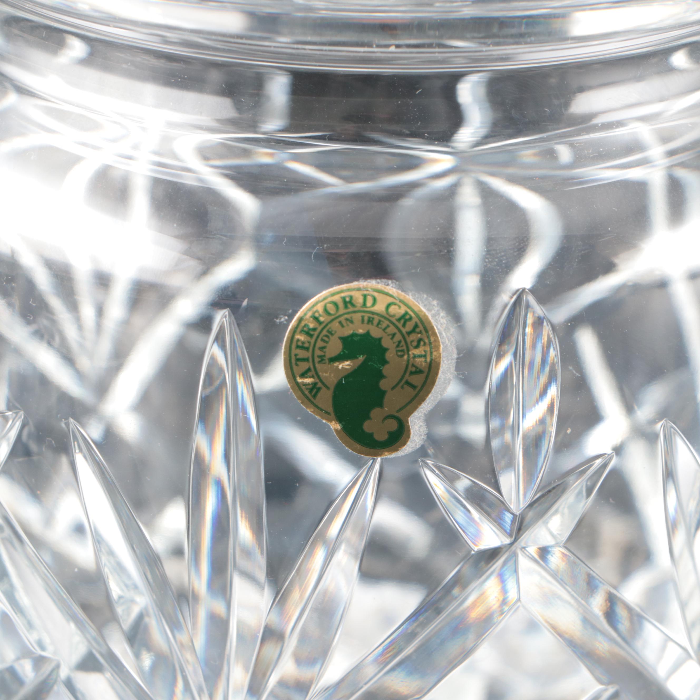 Waterford "Ashbourne" Cut Crystal Biscuit Barrel with Other Crystal Tableware