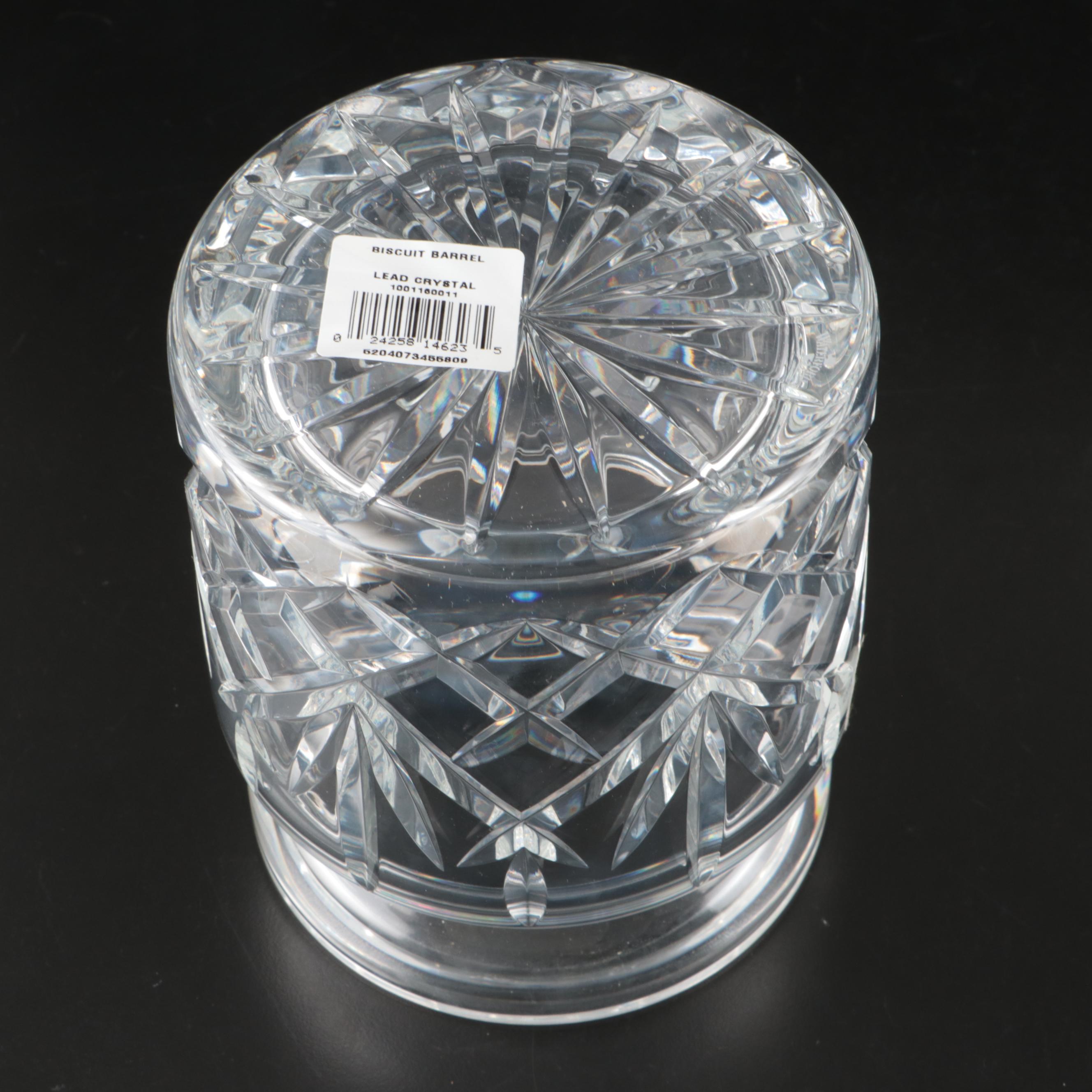 Waterford "Ashbourne" Cut Crystal Biscuit Barrel with Other Crystal Tableware