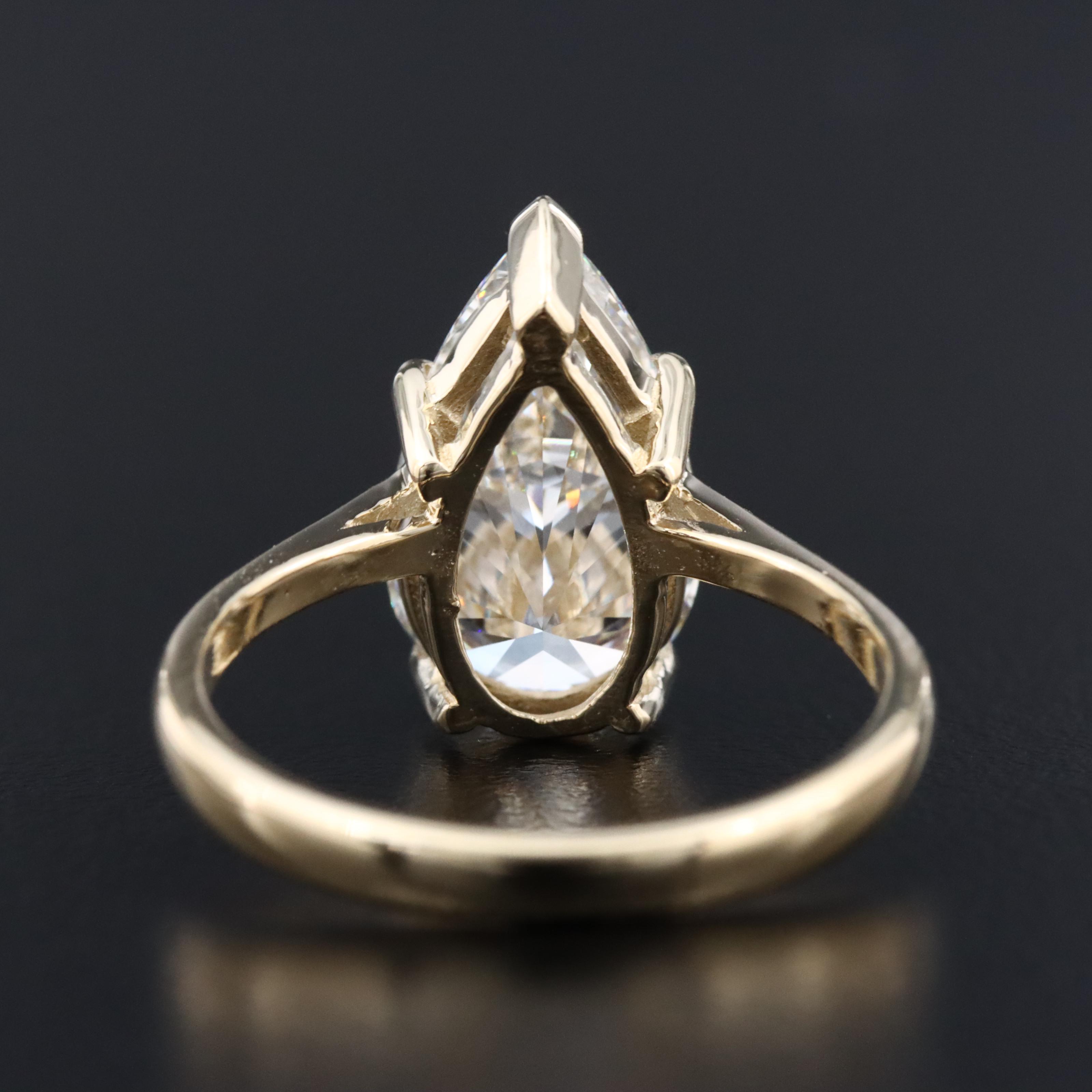 14K 4.17 CT Lab Grown Diamond Solitaire Ring with IGI Report