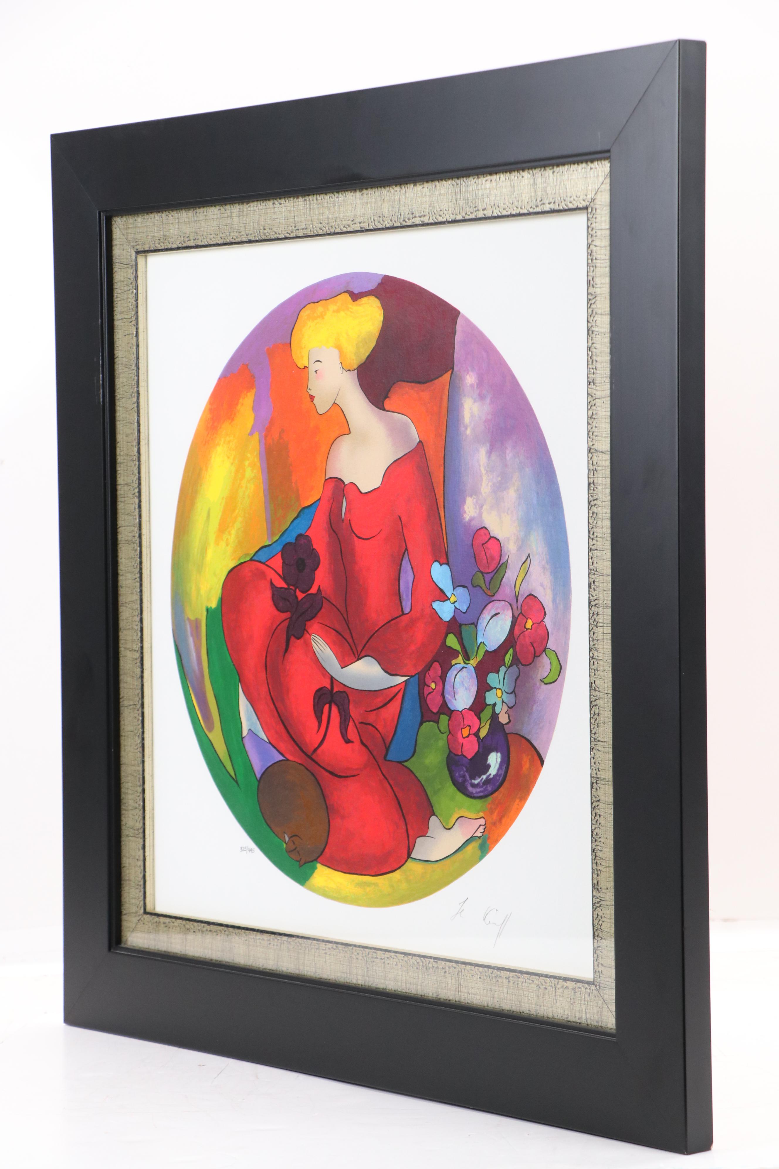 Linda Le Kinff Serigraph "L'Orchidee Noire"