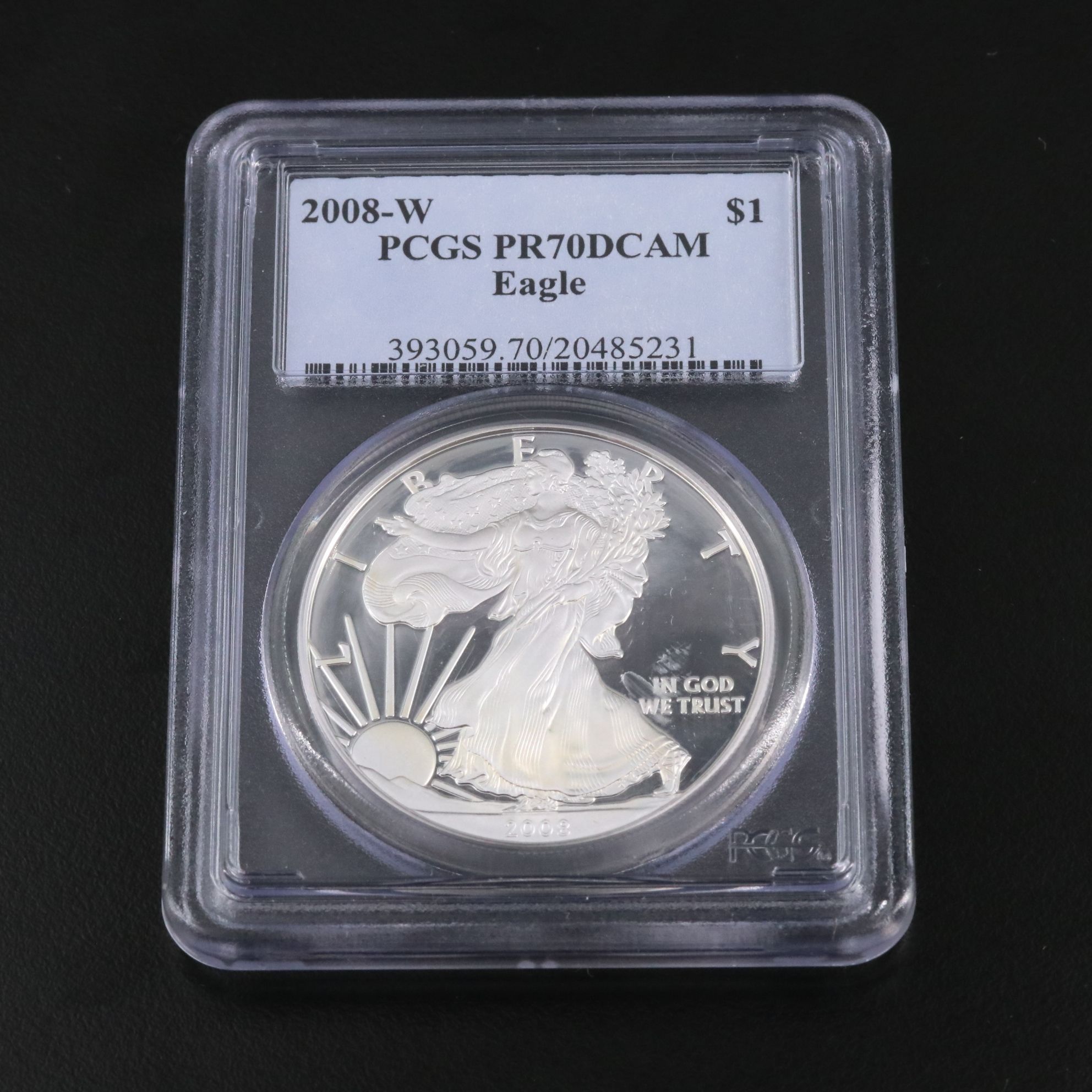 PCGS Graded PR70DCAM 2008-W $1 U.S. Silver Eagle Proof Coin