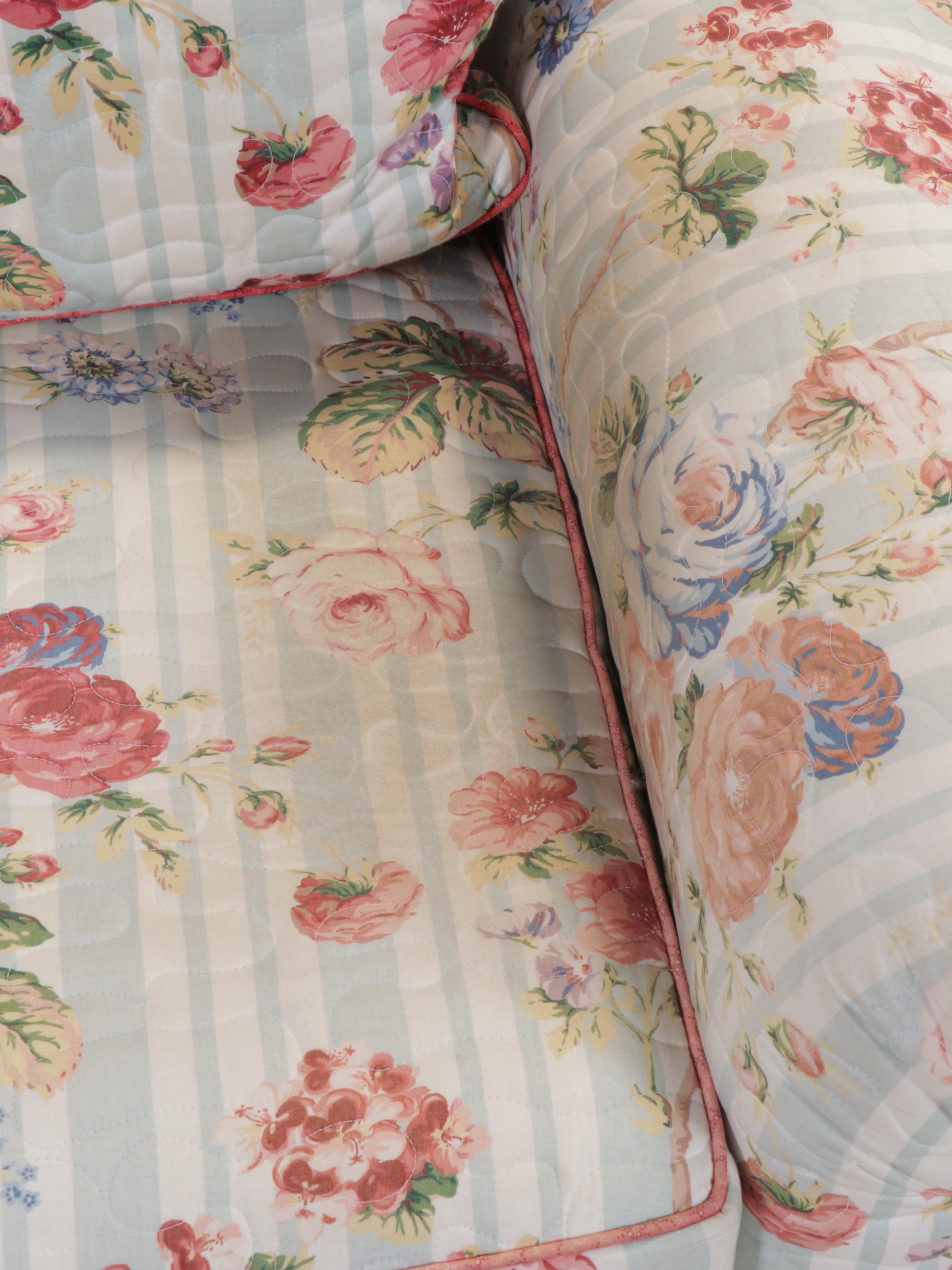 Floral Quilted Chaise Lounge, Armchair and Ottoman