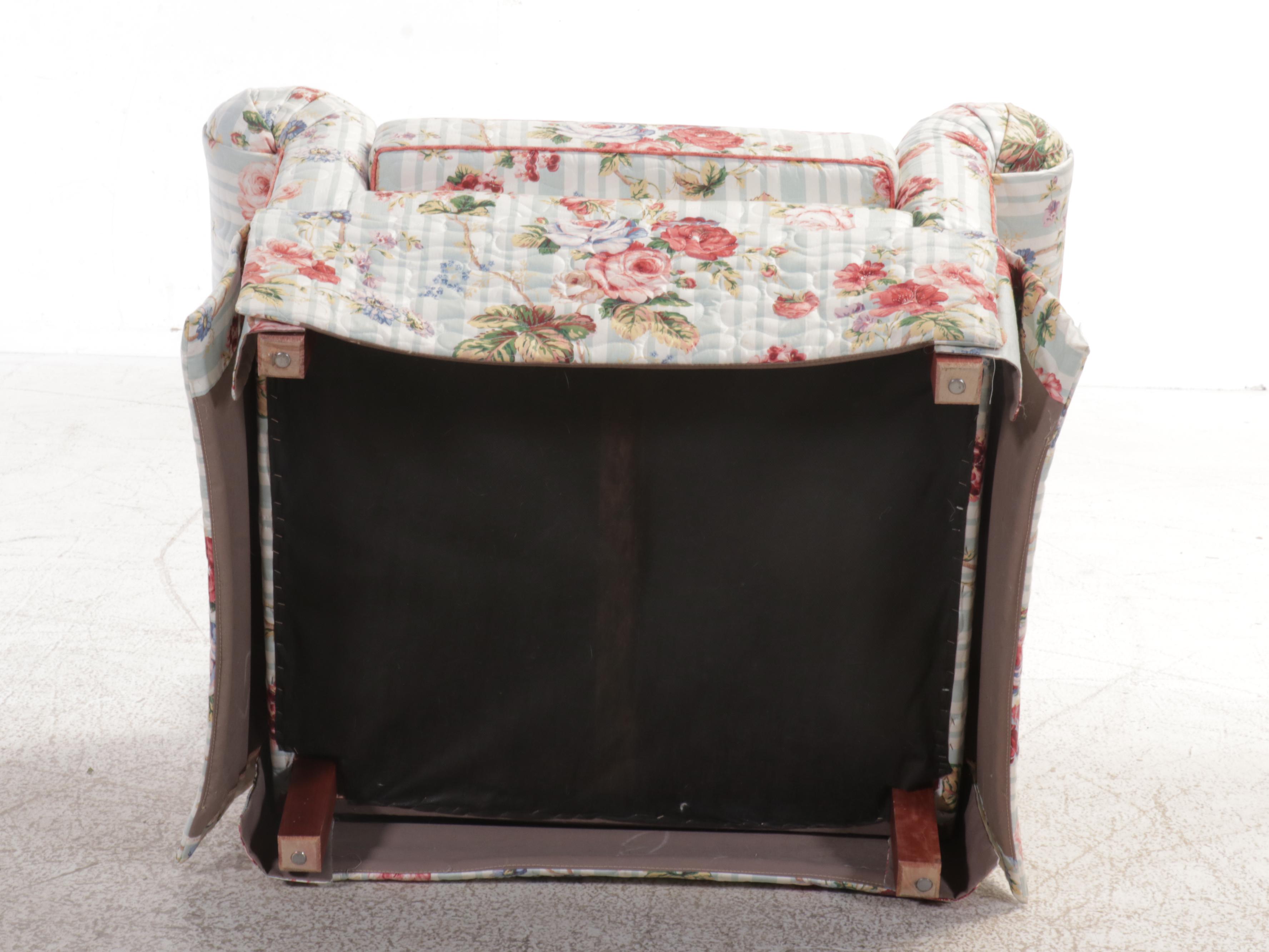Floral Quilted Chaise Lounge, Armchair and Ottoman