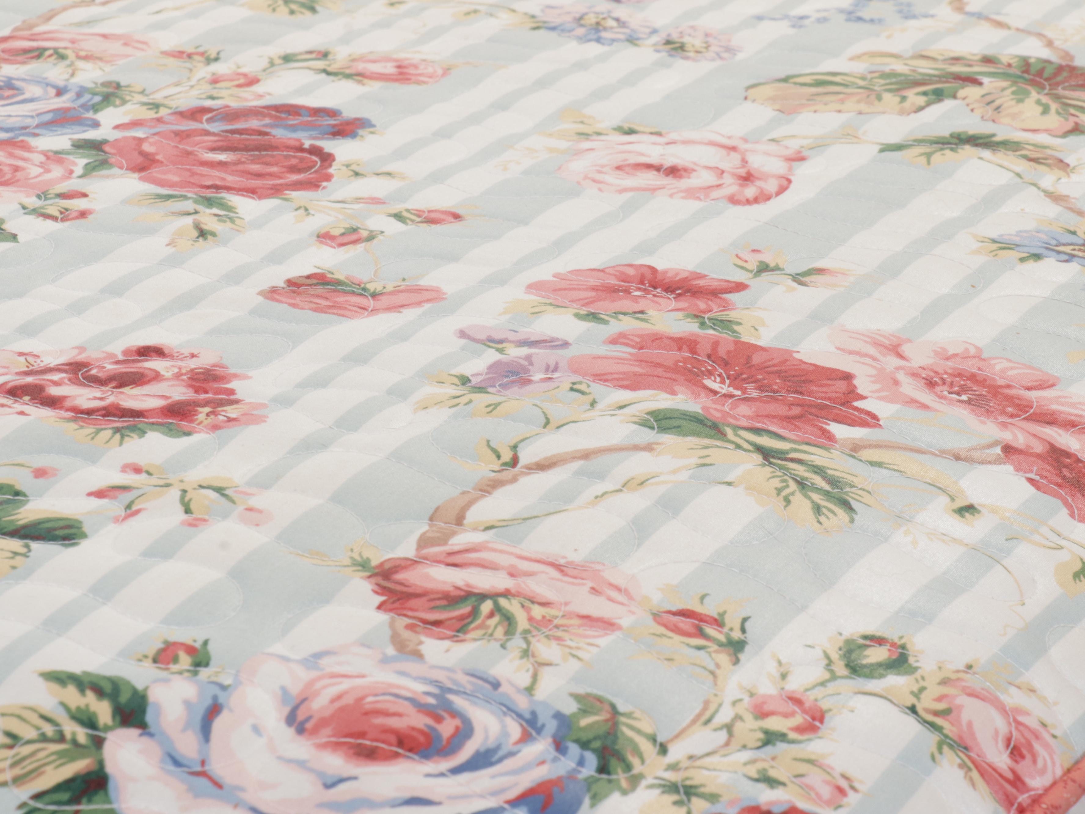 Floral Quilted Chaise Lounge, Armchair and Ottoman