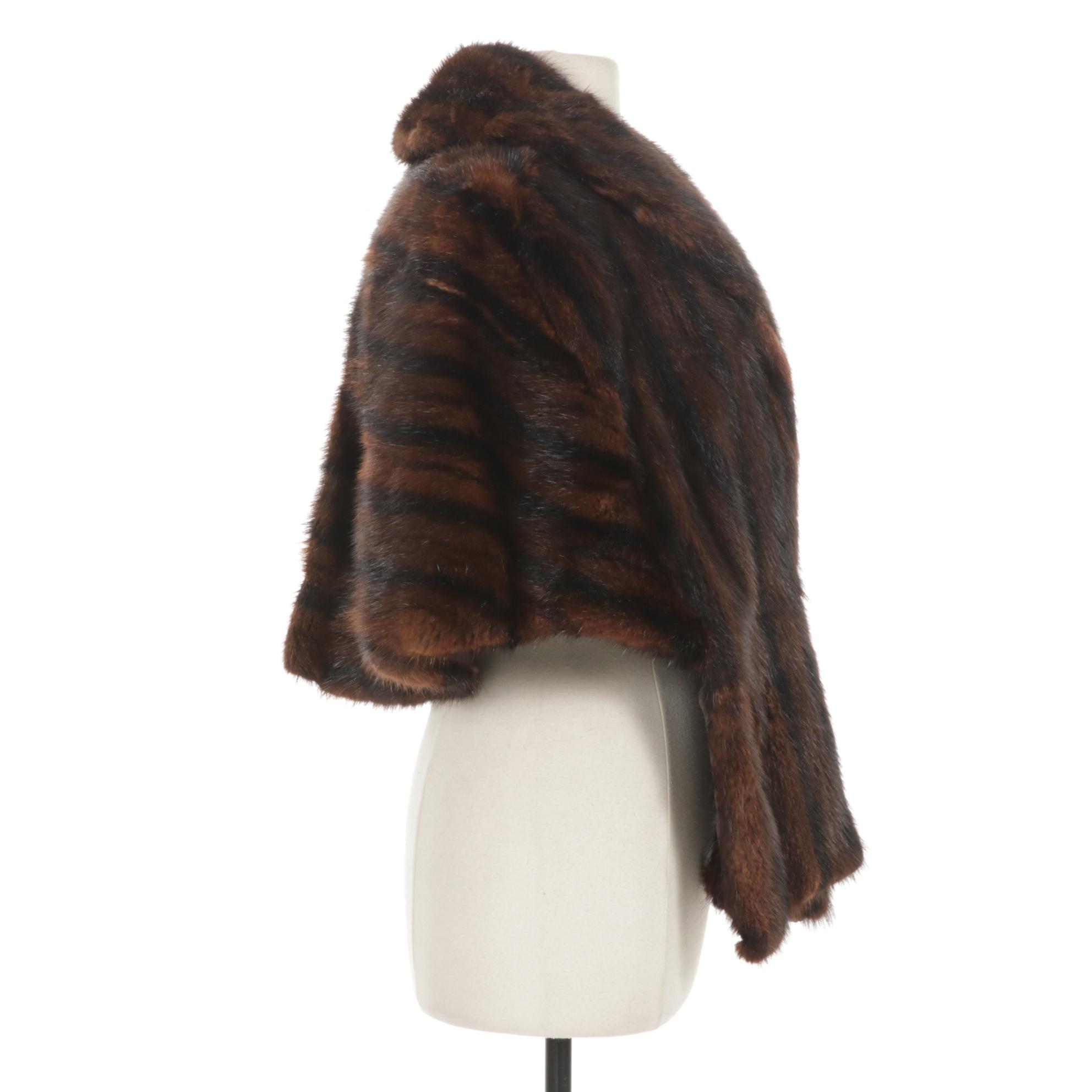 Muskrat Fur Capelet Stole by I.R. Fox