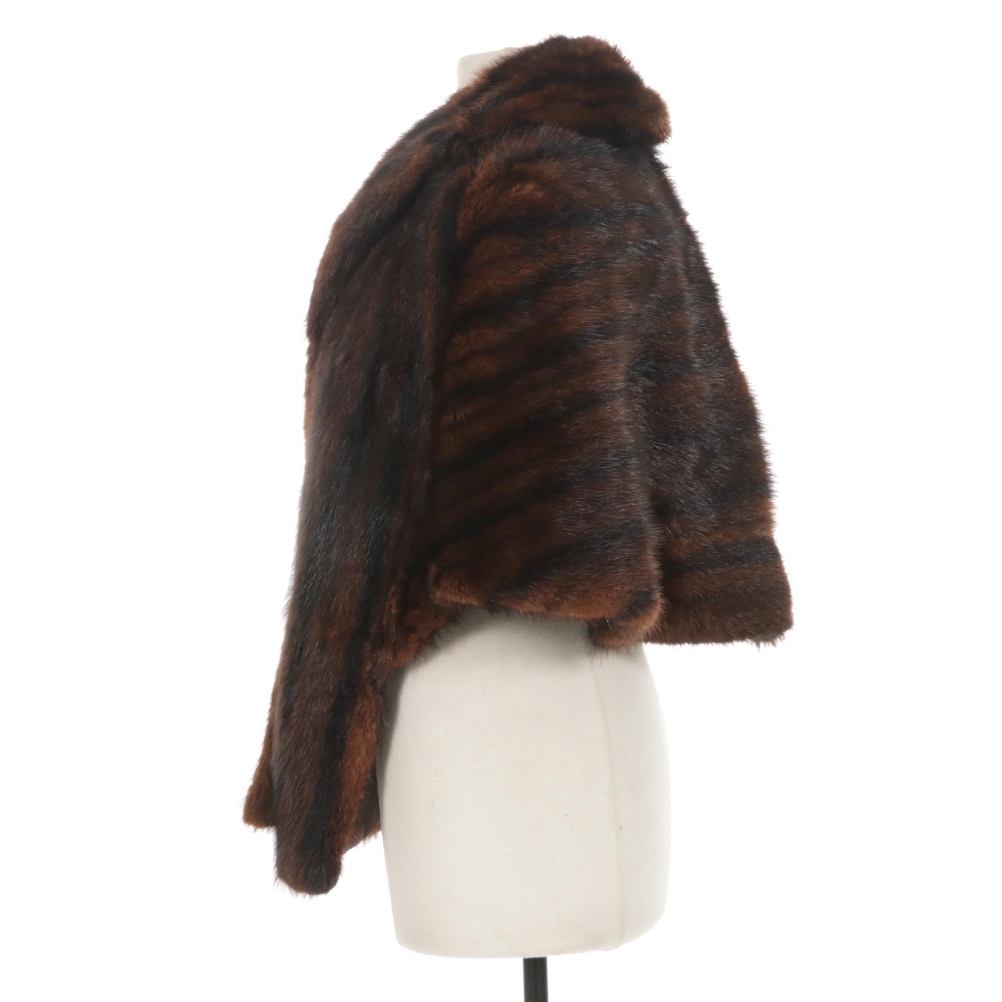 Muskrat Fur Capelet Stole by I.R. Fox