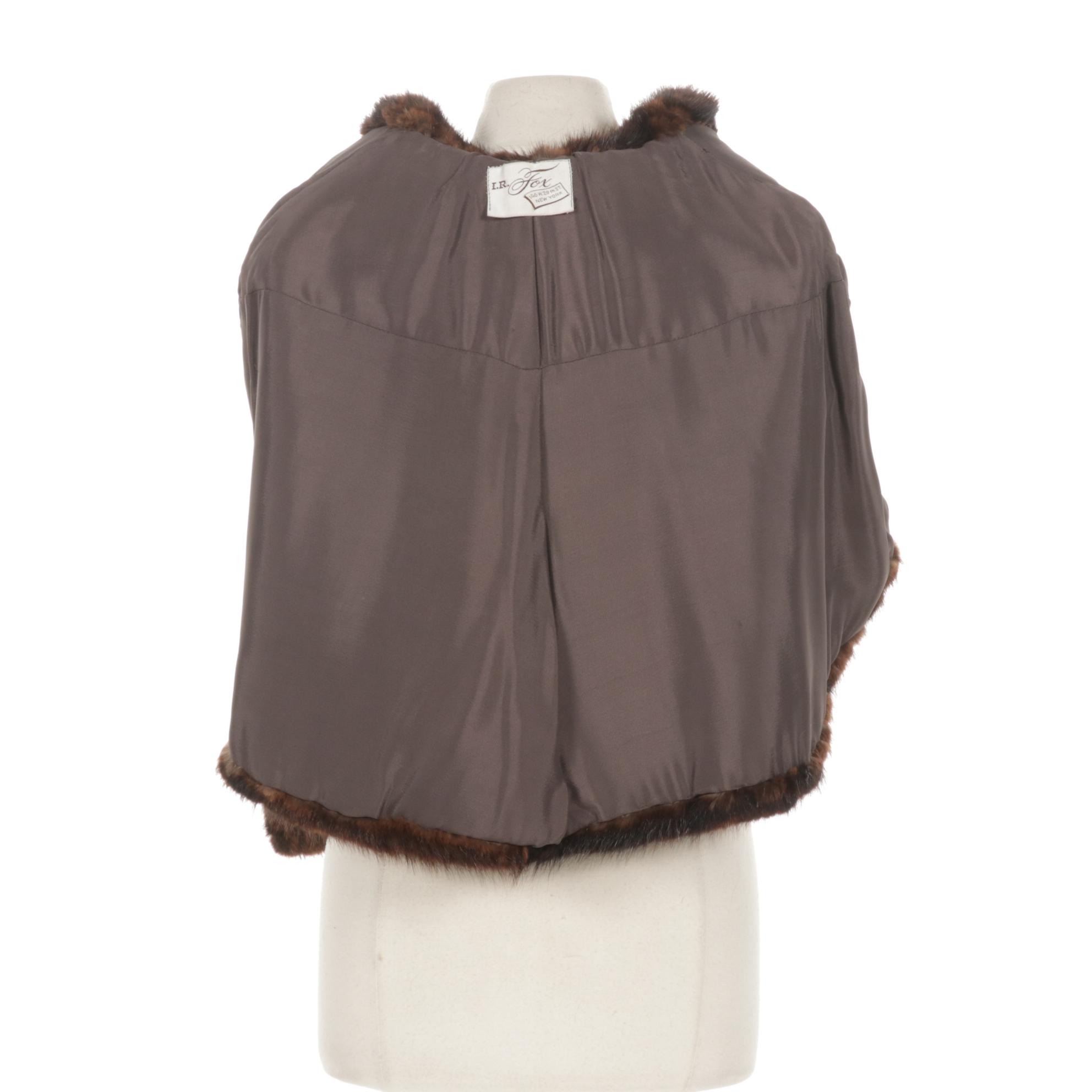 Muskrat Fur Capelet Stole by I.R. Fox