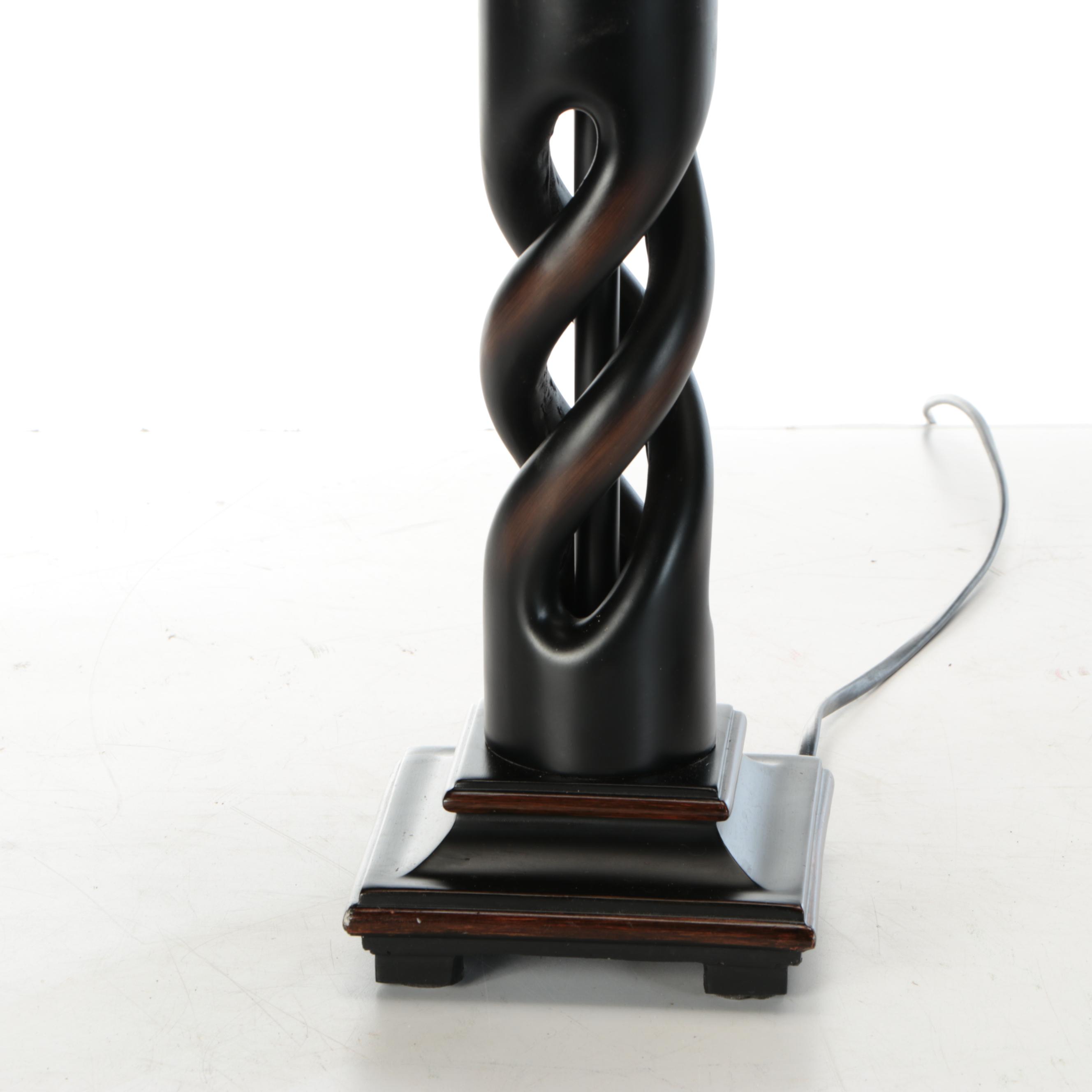 Ashley Fallon "Poly" Wood Table Lamp with Fabric Shade