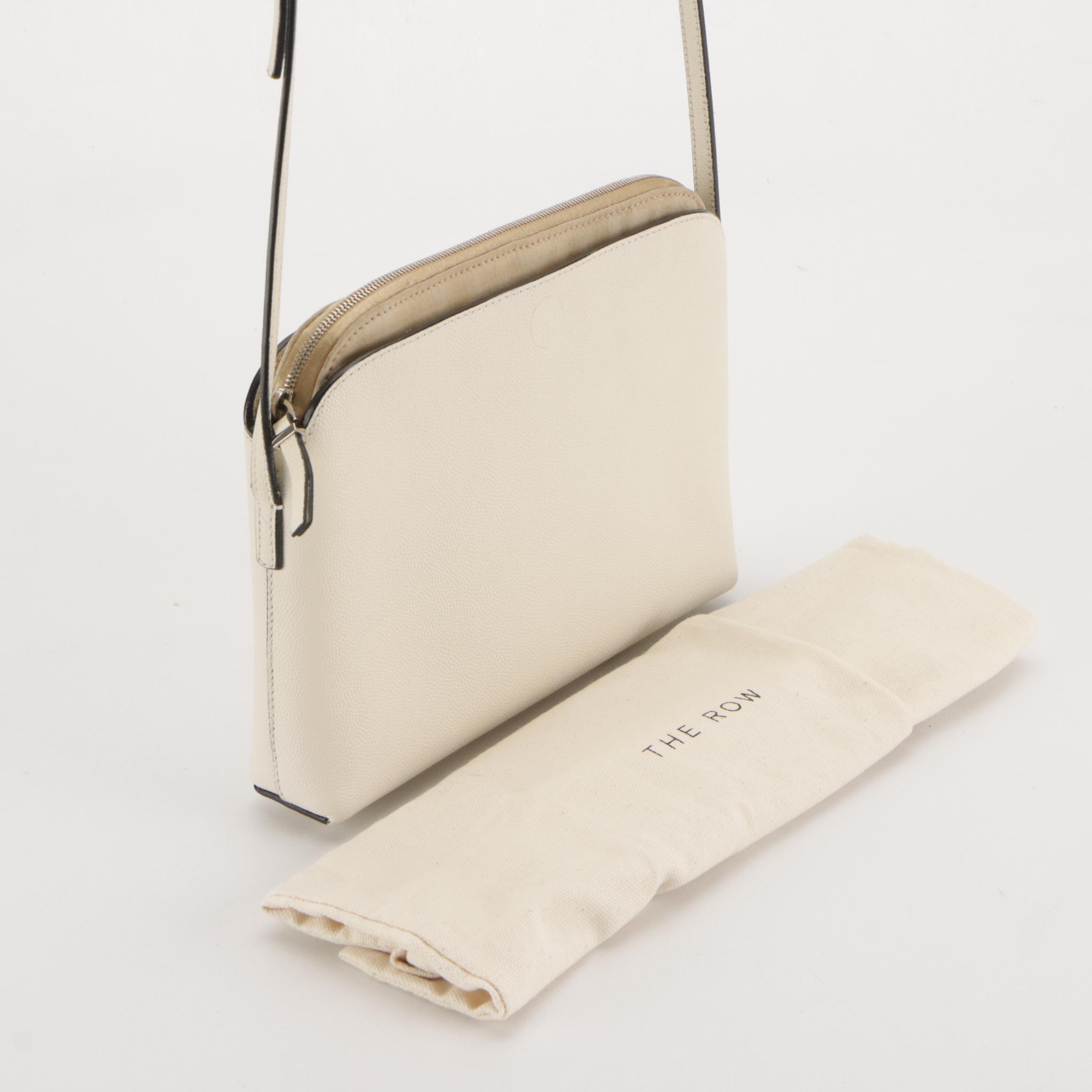 The Row Multi-Pouch Crossbody Bag in Ivory Grained Leather