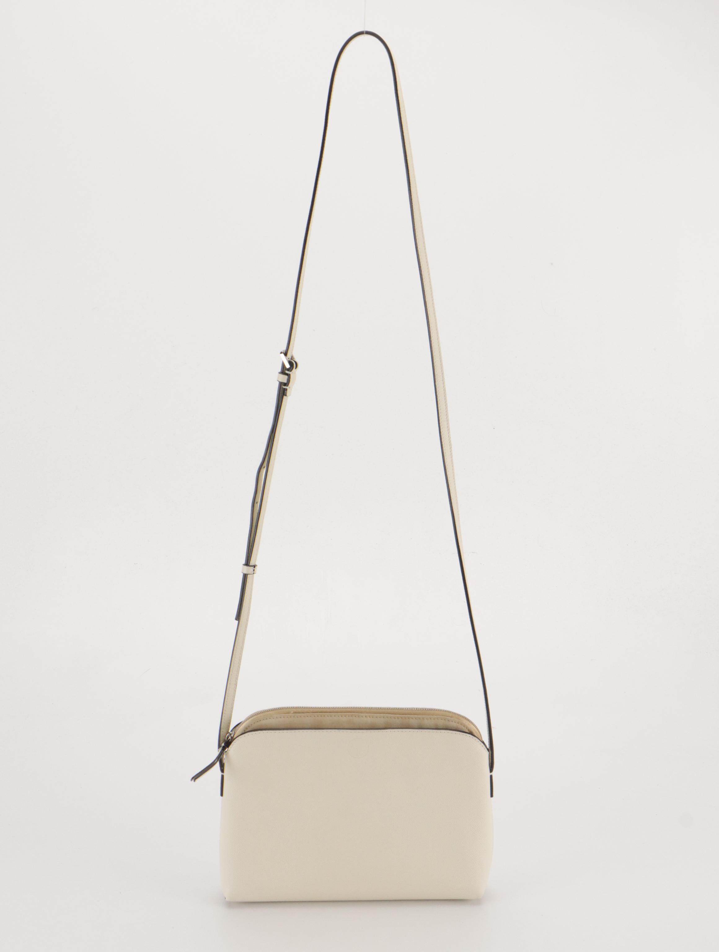 The Row Multi-Pouch Crossbody Bag in Ivory Grained Leather