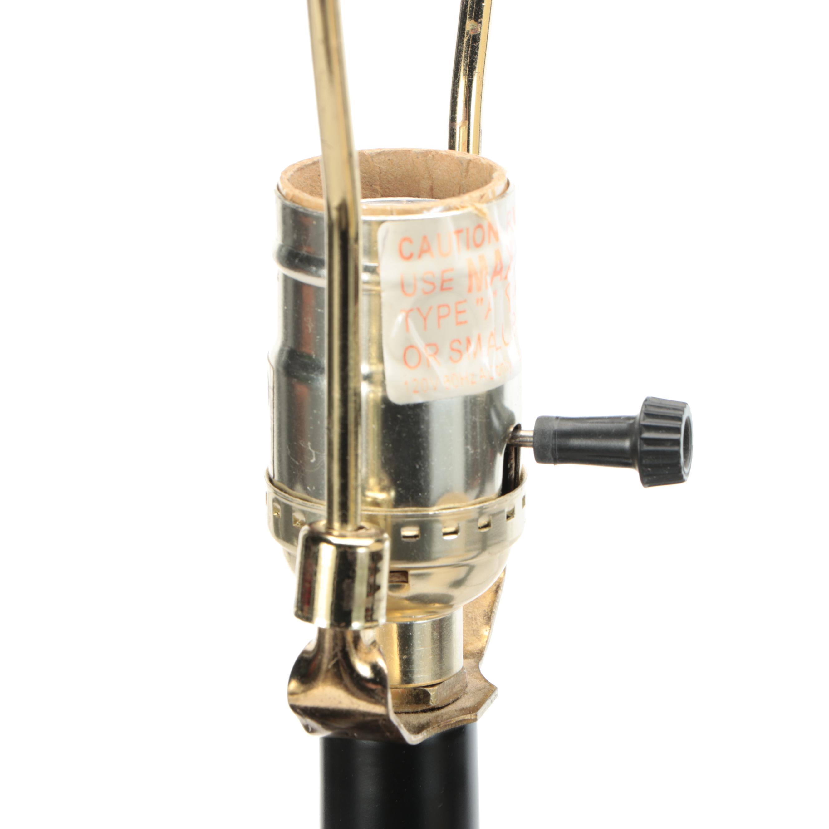 Ashley Fallon "Poly" Wood Table Lamp with Fabric Shade