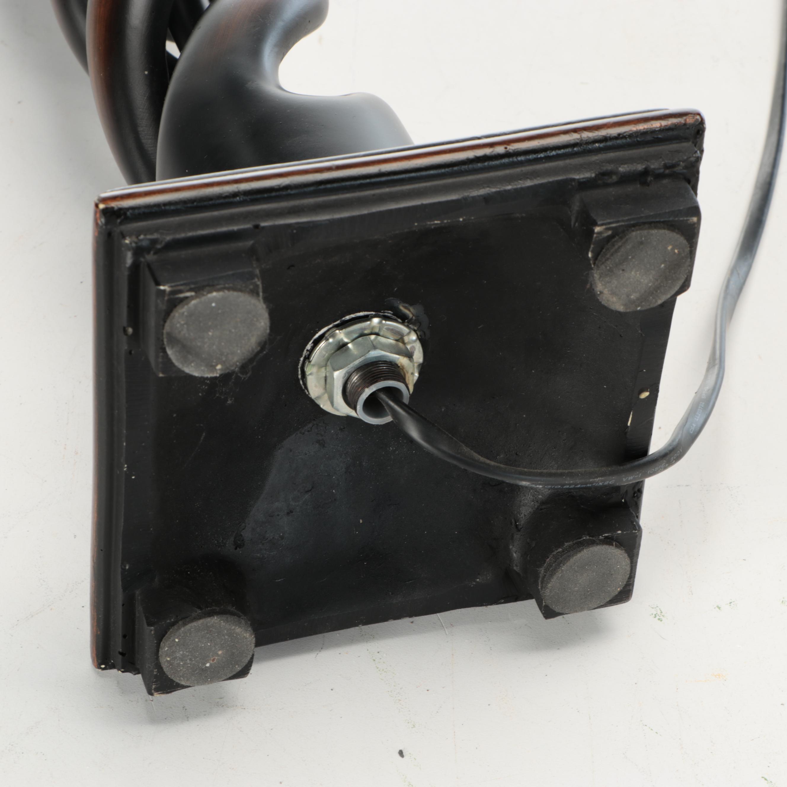 Ashley Fallon "Poly" Wood Table Lamp with Fabric Shade