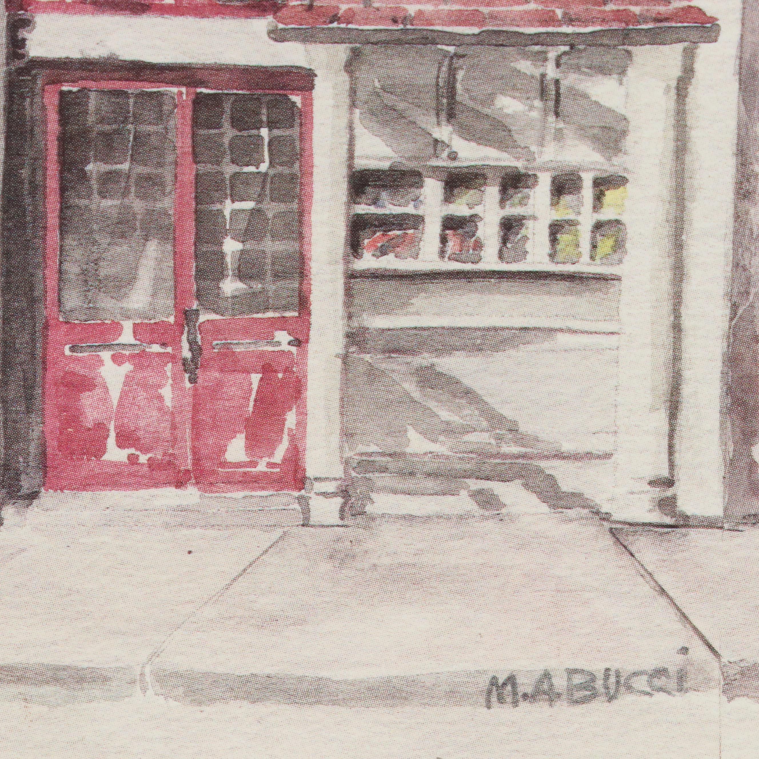 Mary Ann Bucci Offset Lithograph "The Nut Shop, Zanesville, Ohio"