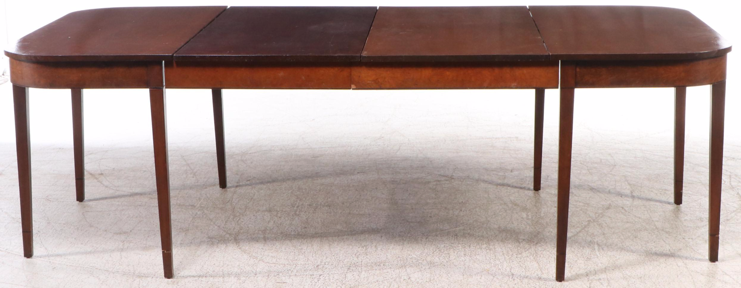 Federal Style Dining Table with Eleven Caned Seat Side Chairs