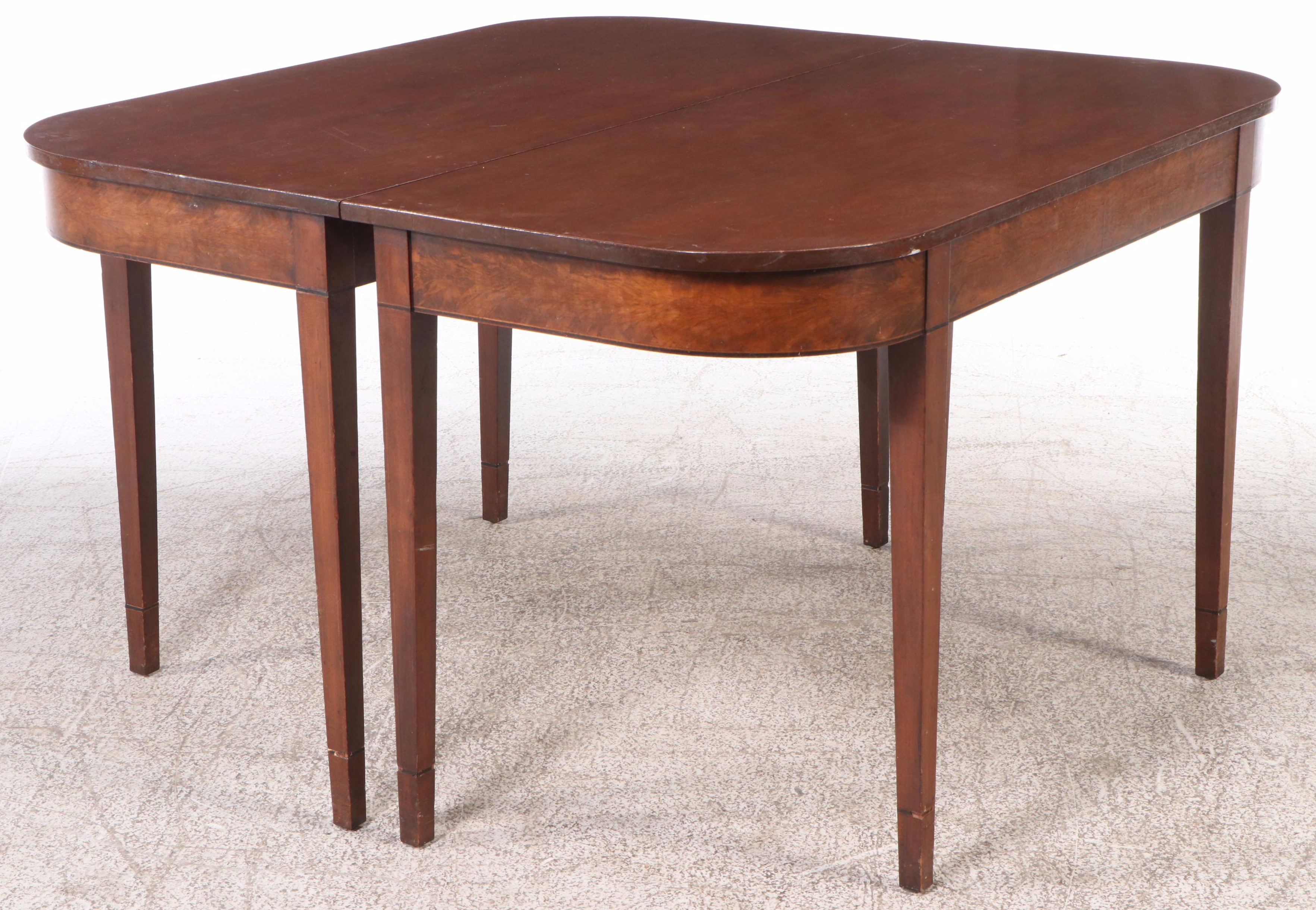 Federal Style Dining Table with Eleven Caned Seat Side Chairs