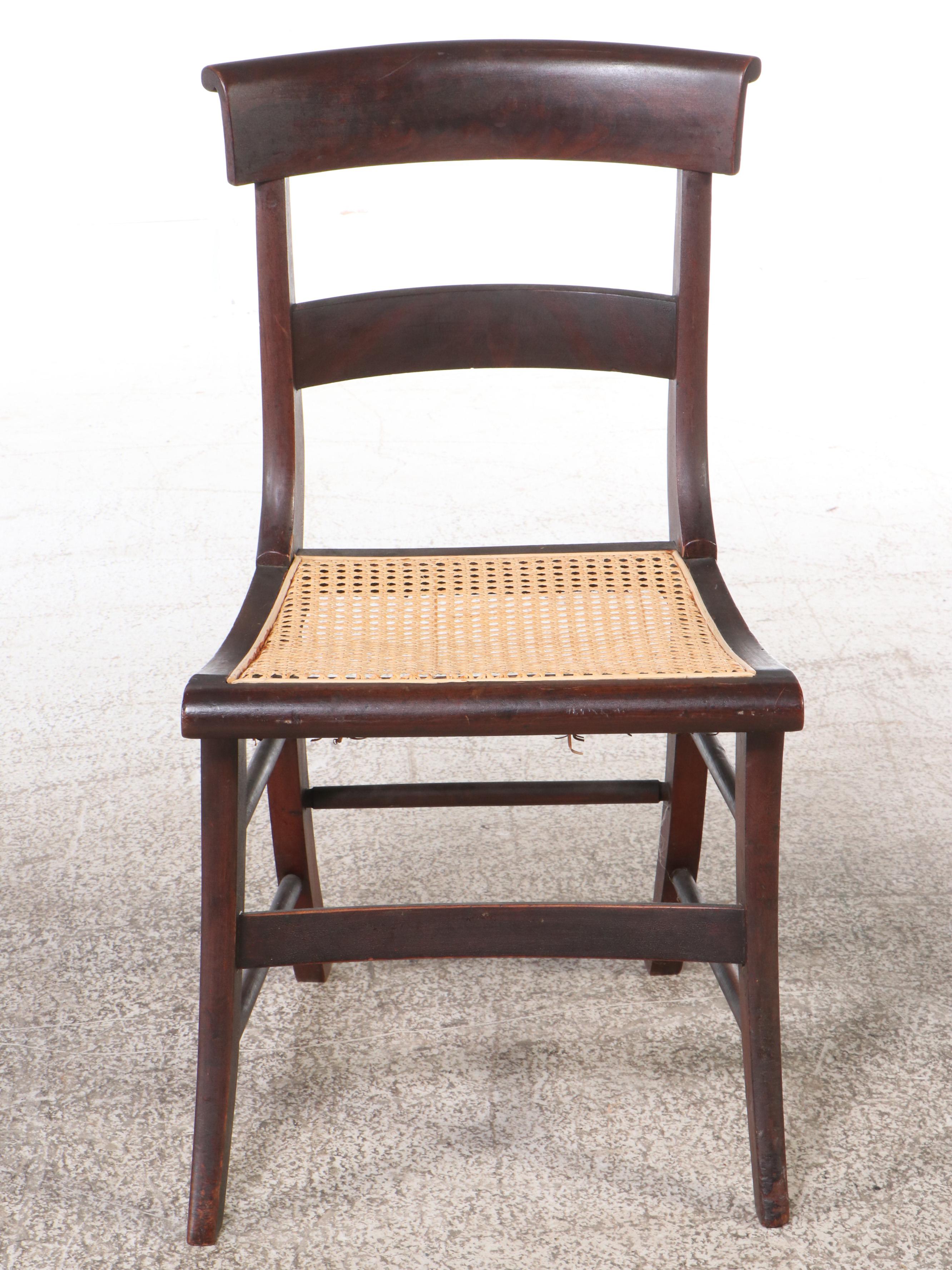 Federal Style Dining Table with Eleven Caned Seat Side Chairs