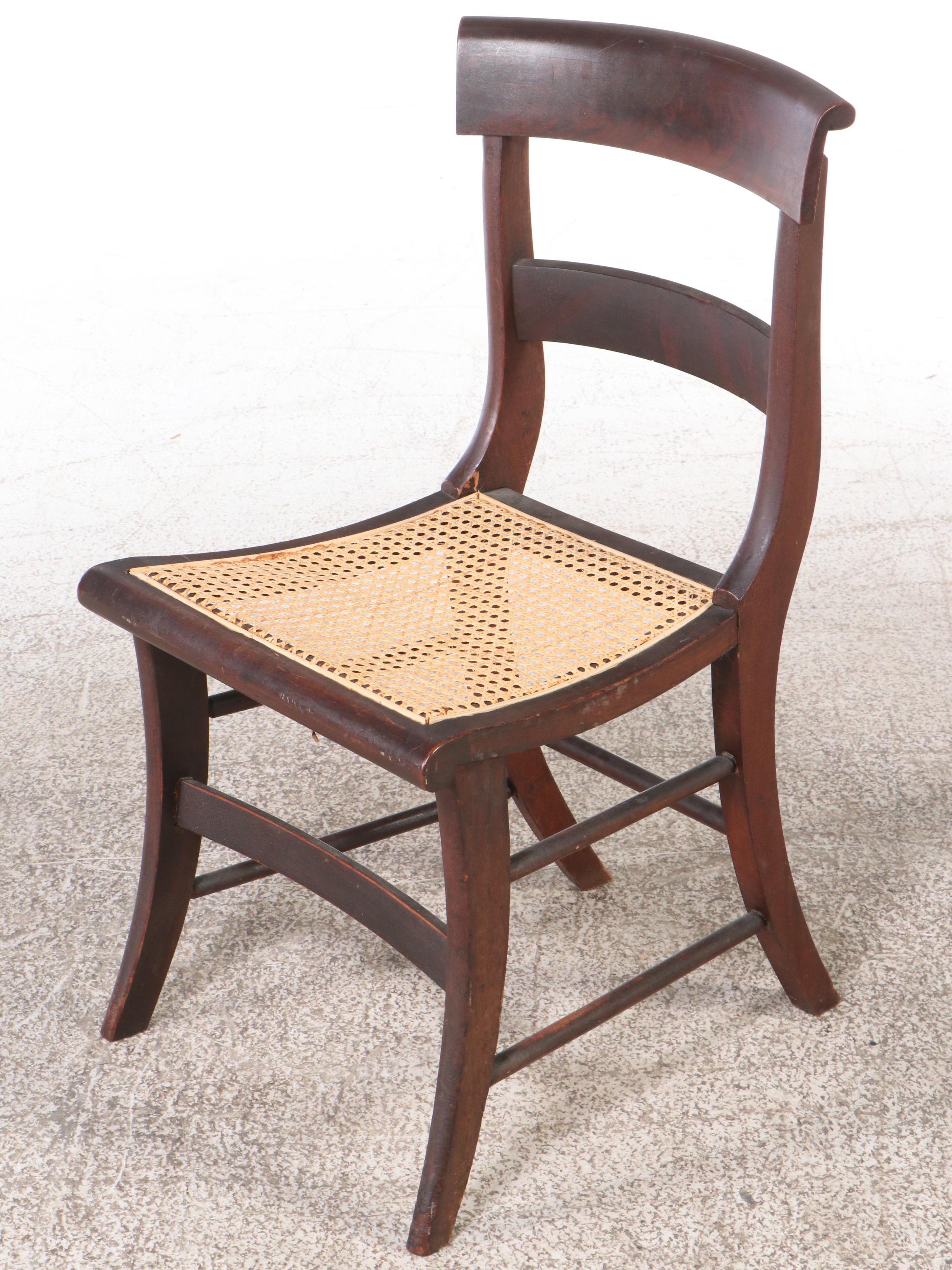 Federal Style Dining Table with Eleven Caned Seat Side Chairs