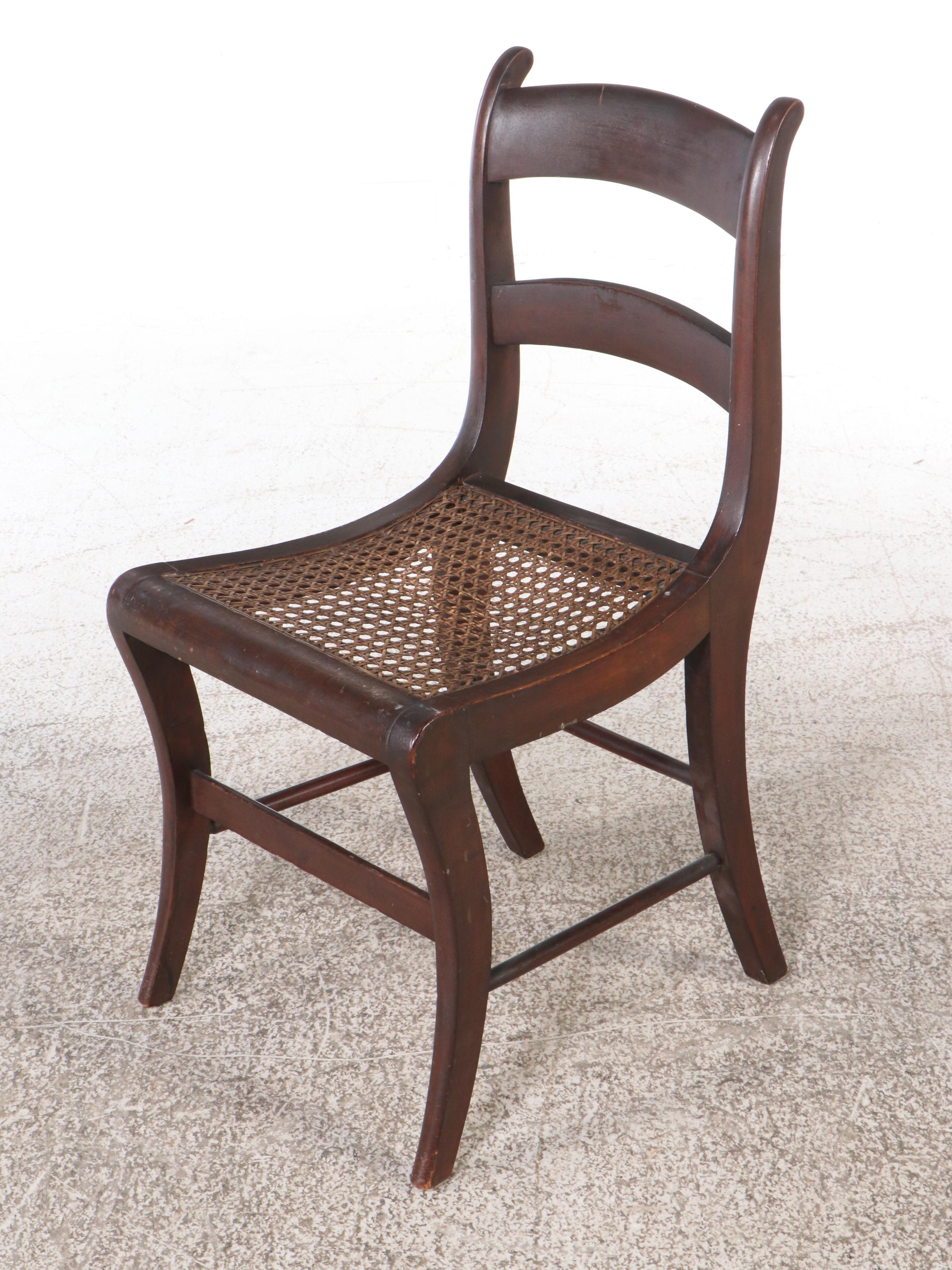 Federal Style Dining Table with Eleven Caned Seat Side Chairs