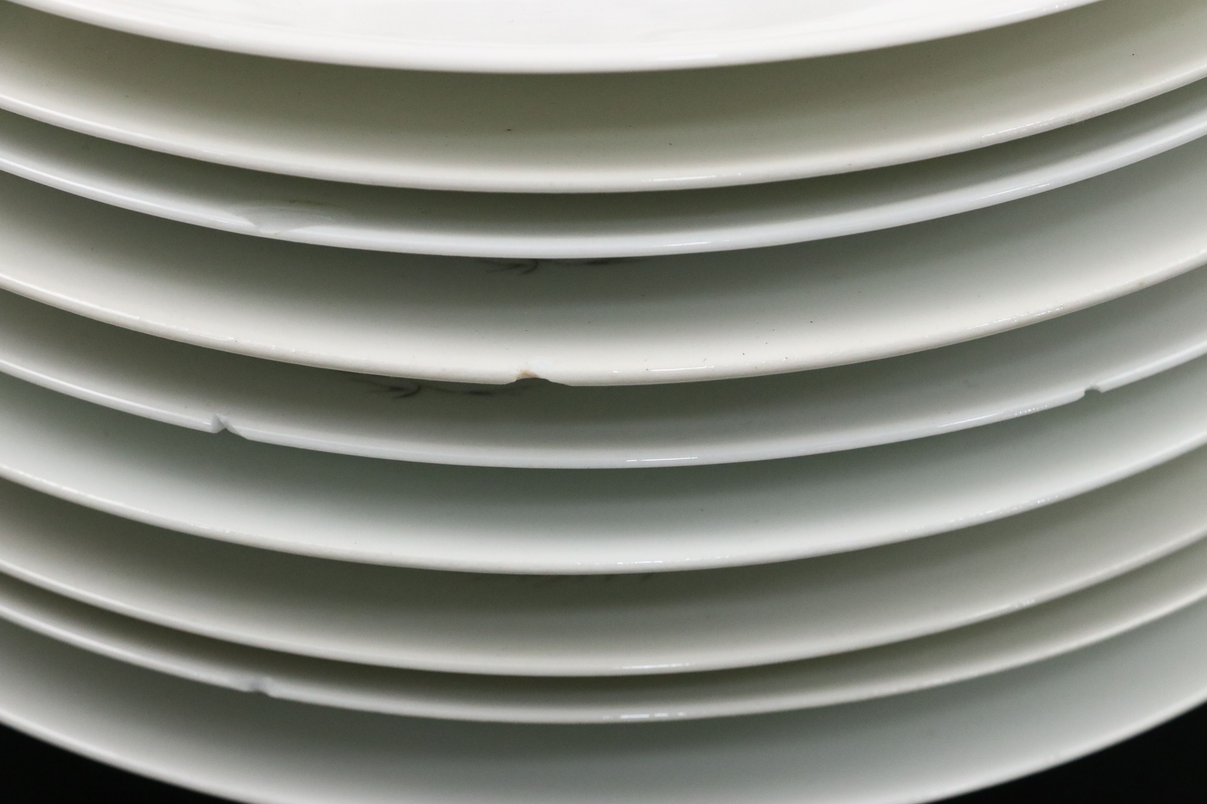 Black and White Floral with Gold Gilt Porcelain Dinnerware