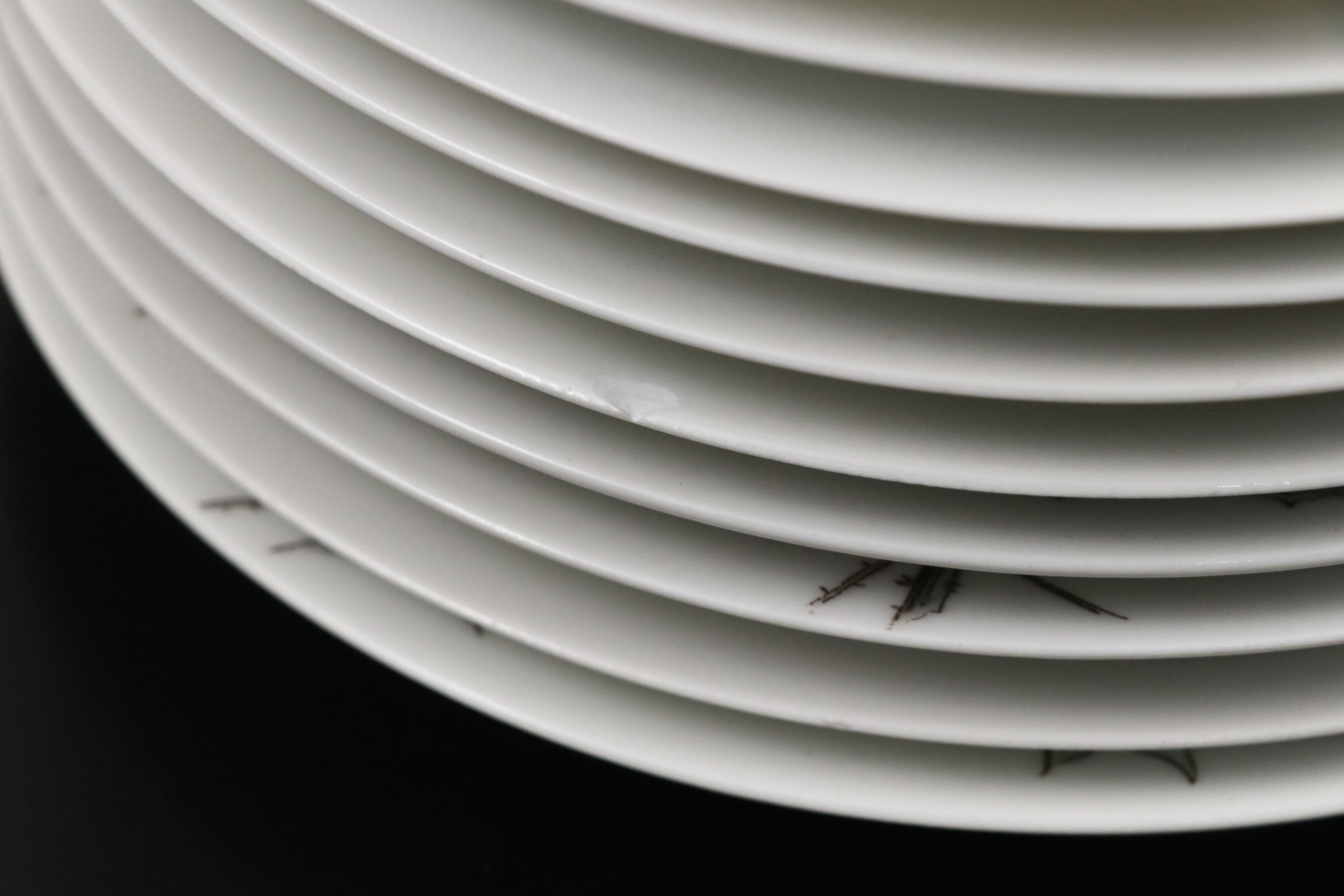 Black and White Floral with Gold Gilt Porcelain Dinnerware