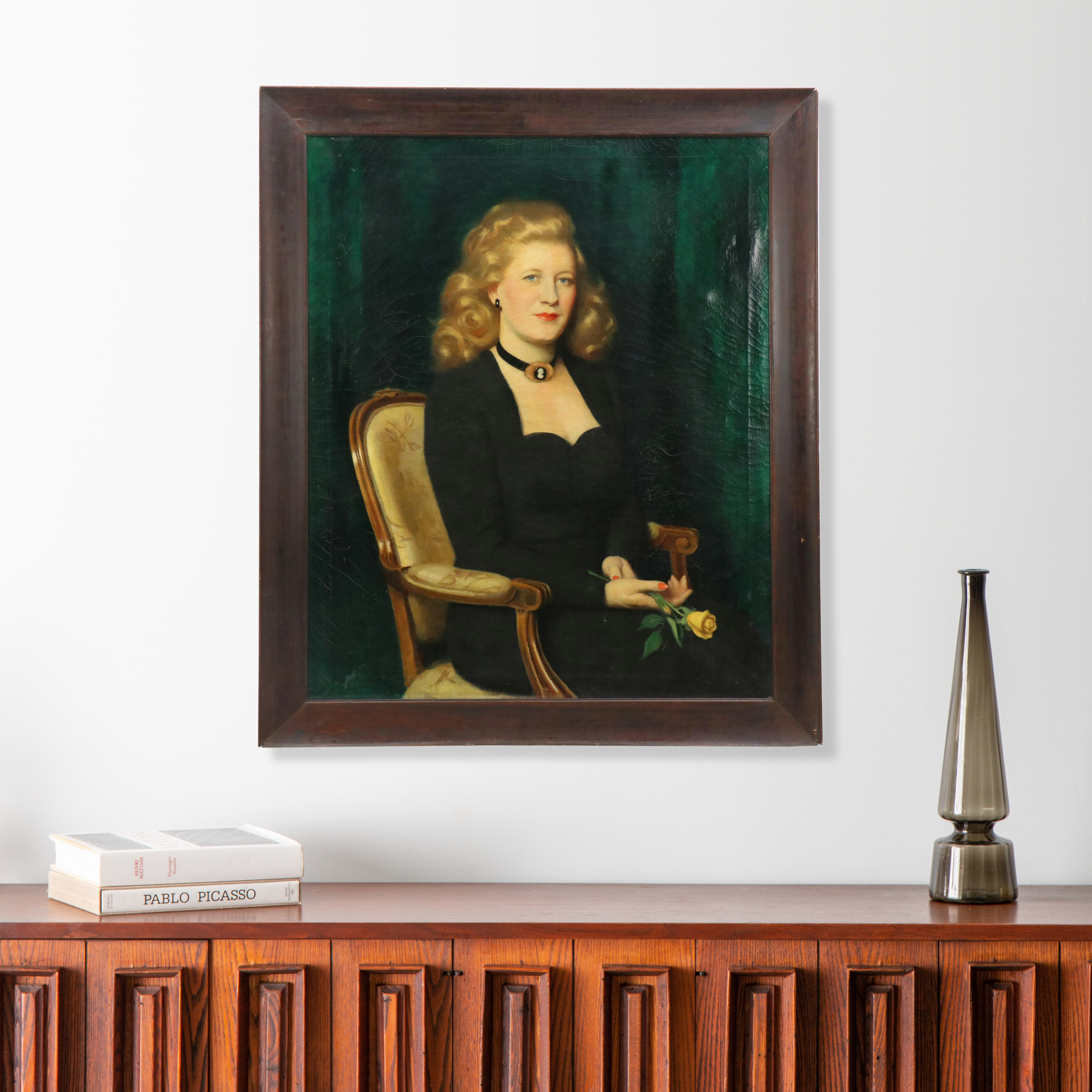 Bernard M. Keyes Oil Portrait of Woman, Late 1940s