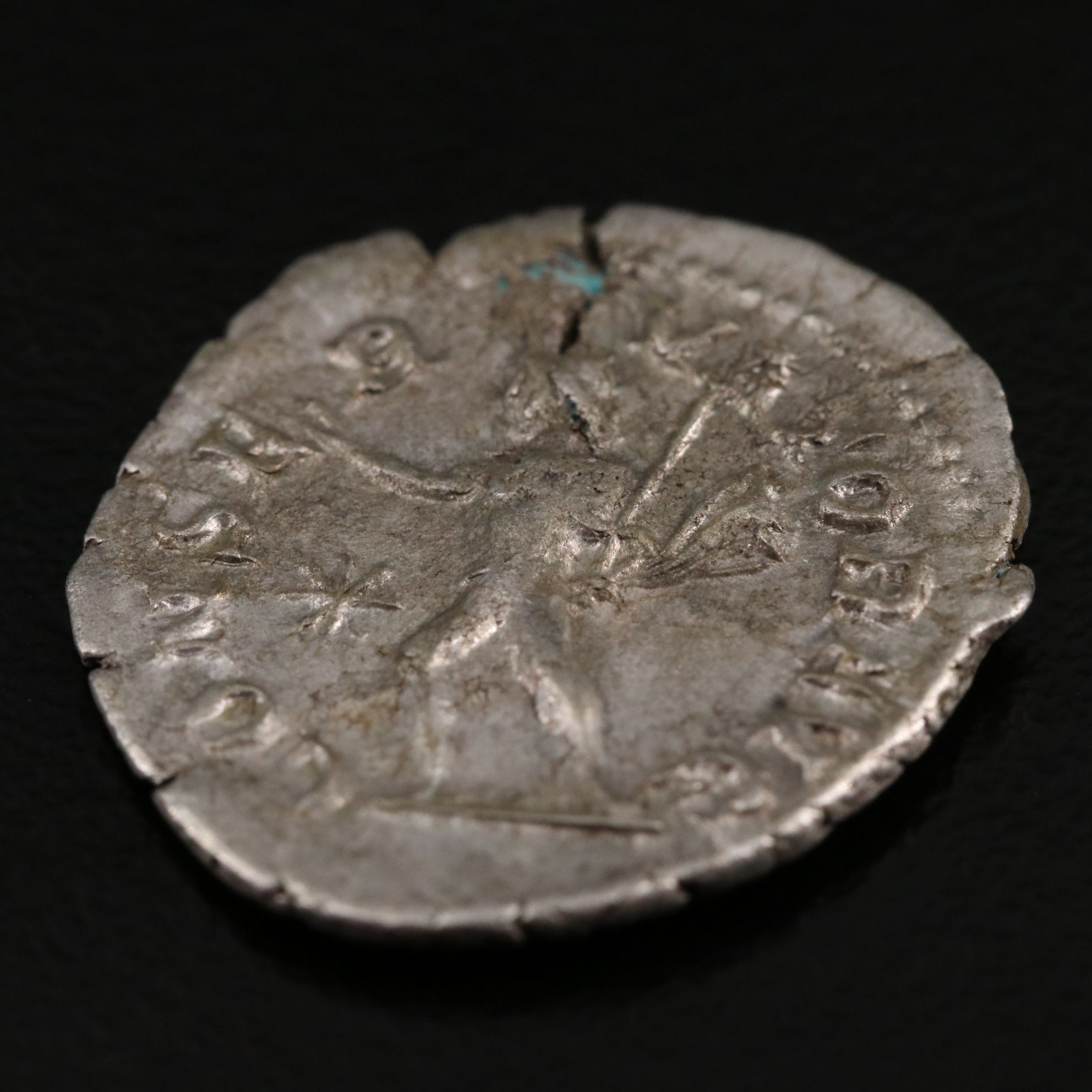 Ancient Roman Imperial AR Denarius Coin of Elagabalus, ca. 218 A.D.