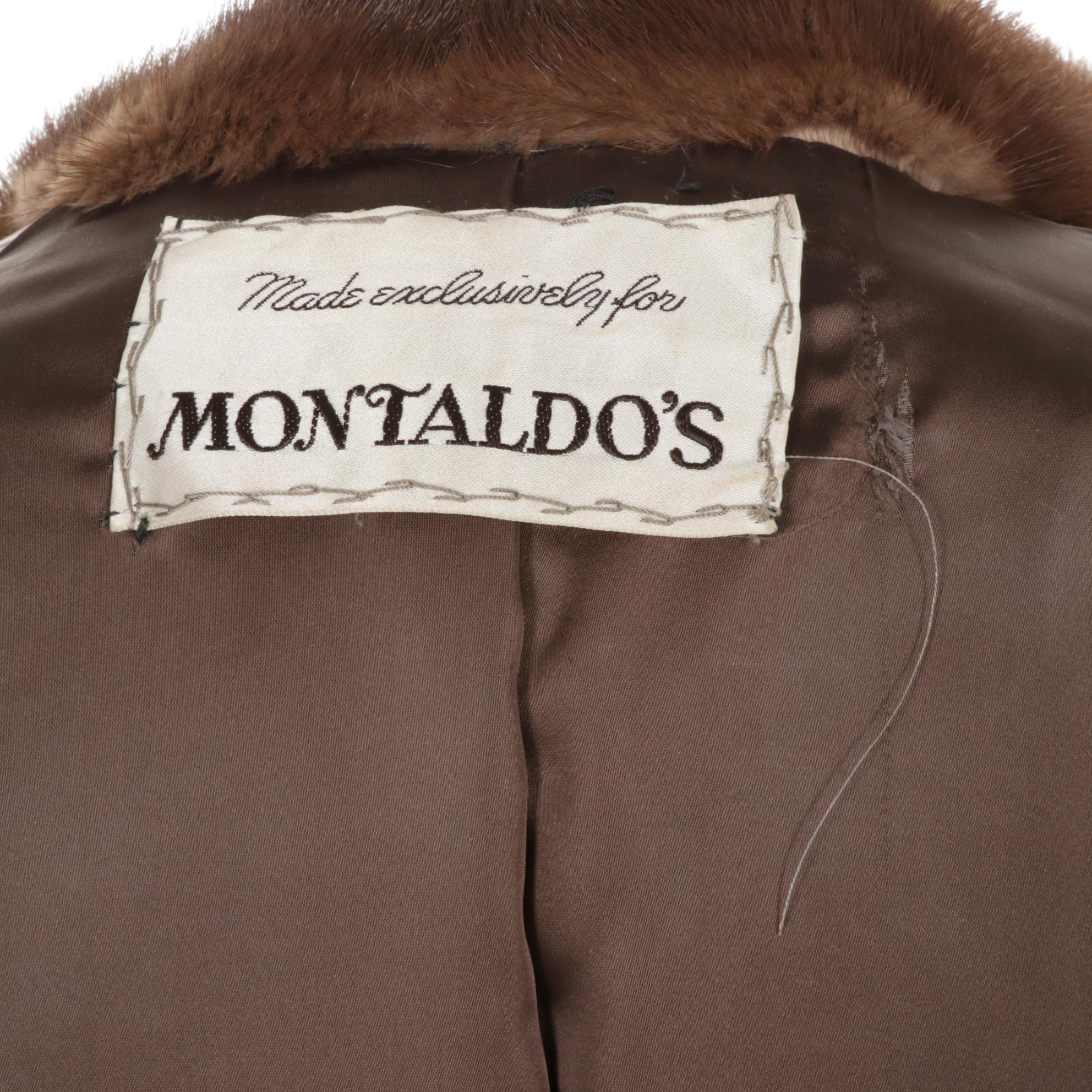 Patchwork Mink Fur and Leather Jacket with Belt by Montaldo's, Mid-Late 20th C.