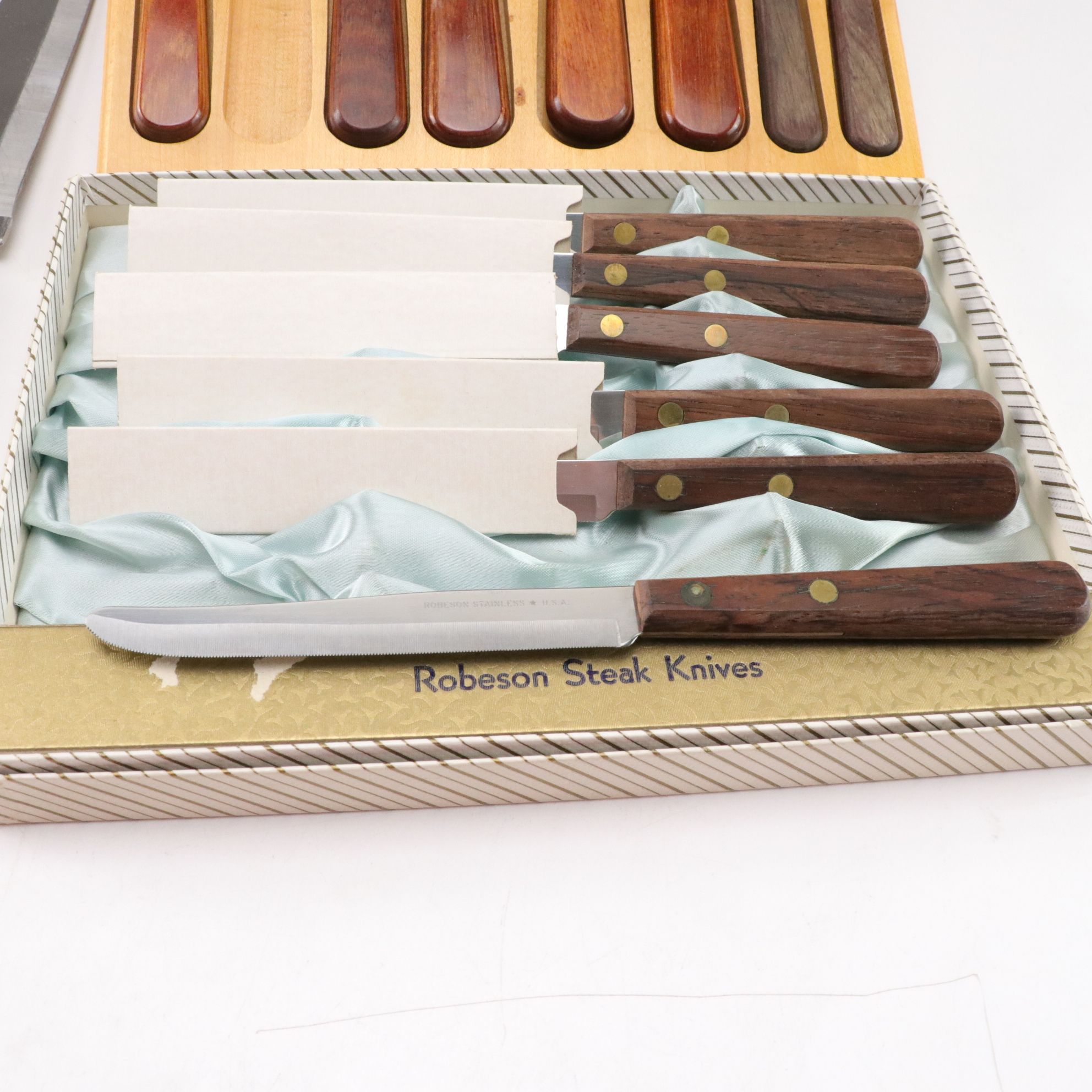 Kitchen Craft and Robeson Stainless Steel Knife Collection with Wood Handles